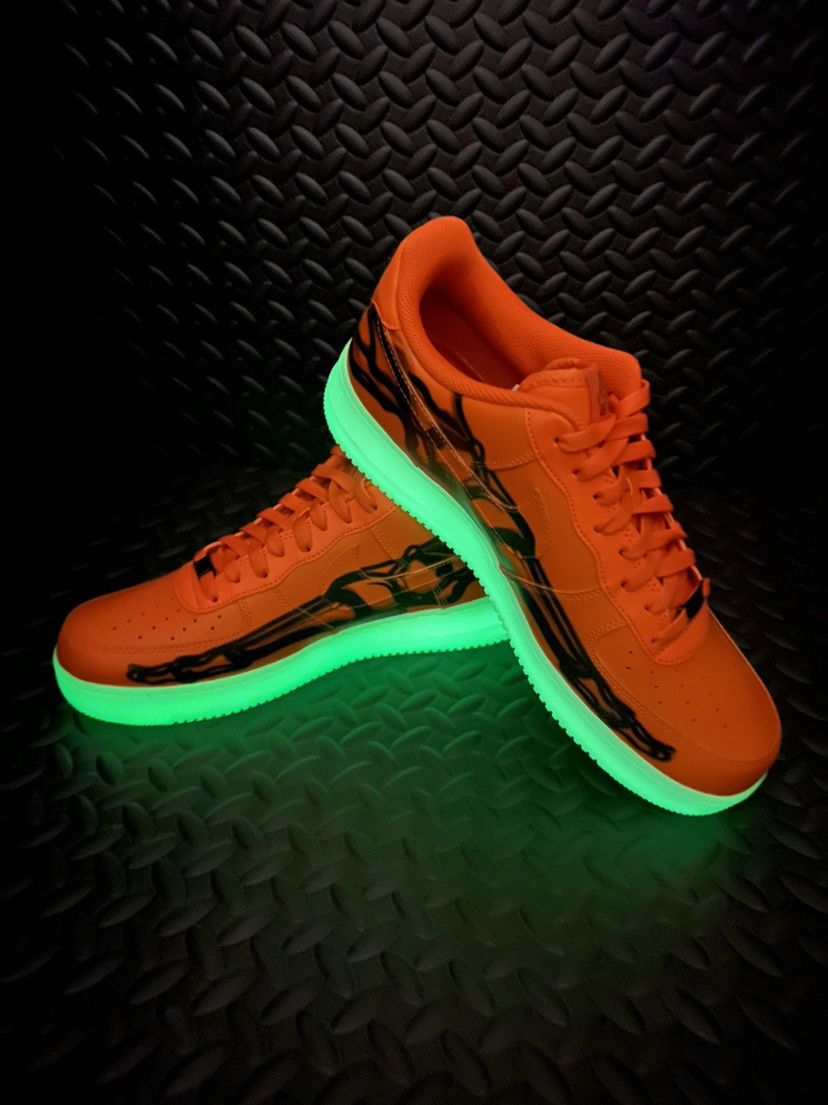 Nike Air Force Orange Skeleton size