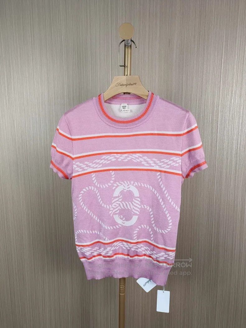 Hermes Hermes Pink Knit Top Size XS / US 0-2 / IT 36-38 - 1 Thumbnail