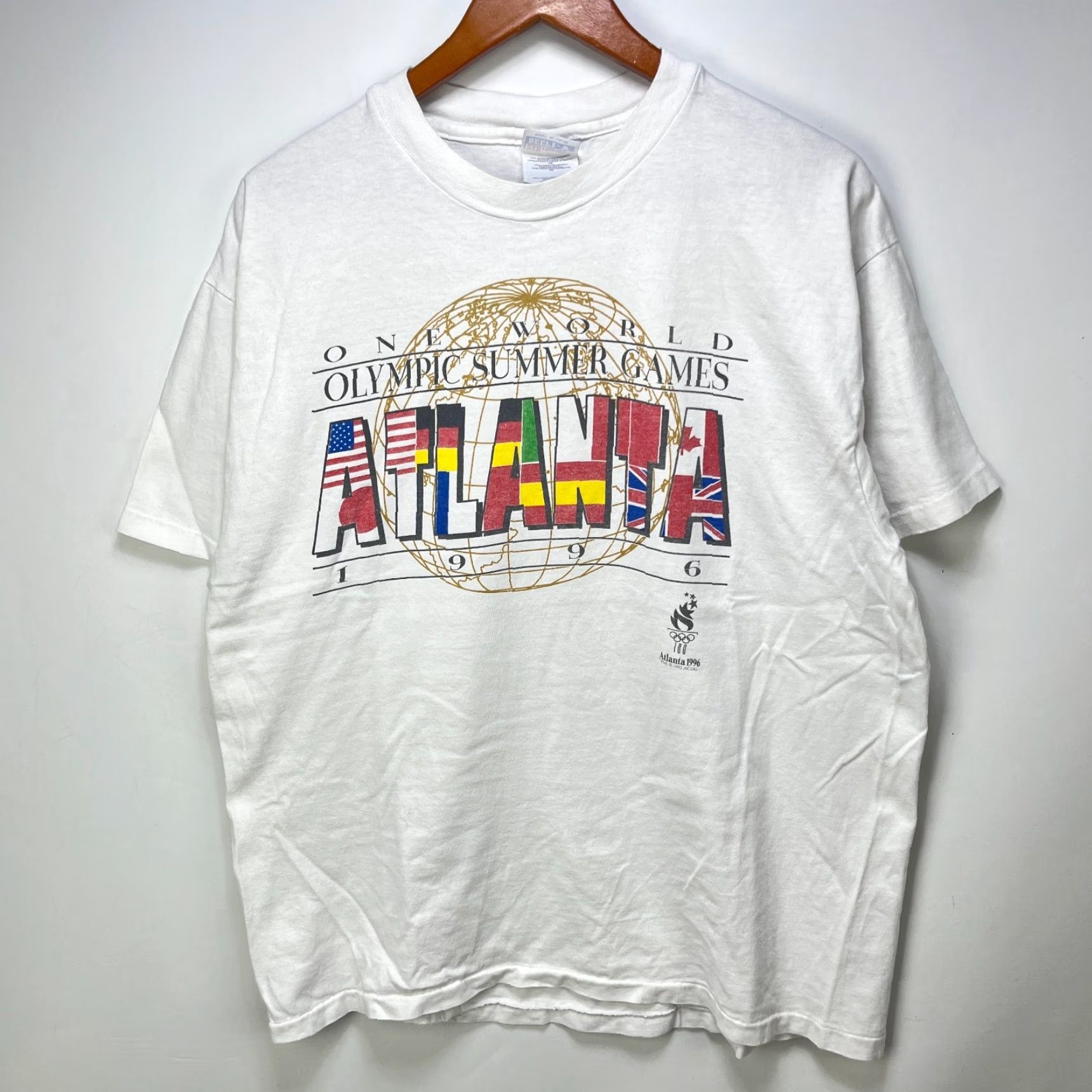 Vintage VINTAGE T Shirt 1996 Atlanta USA Olympics XL Men White Hanes Beefy-T 90s USA Shirt Size US XL / EU 56 / 4 - 2 Thumbnail