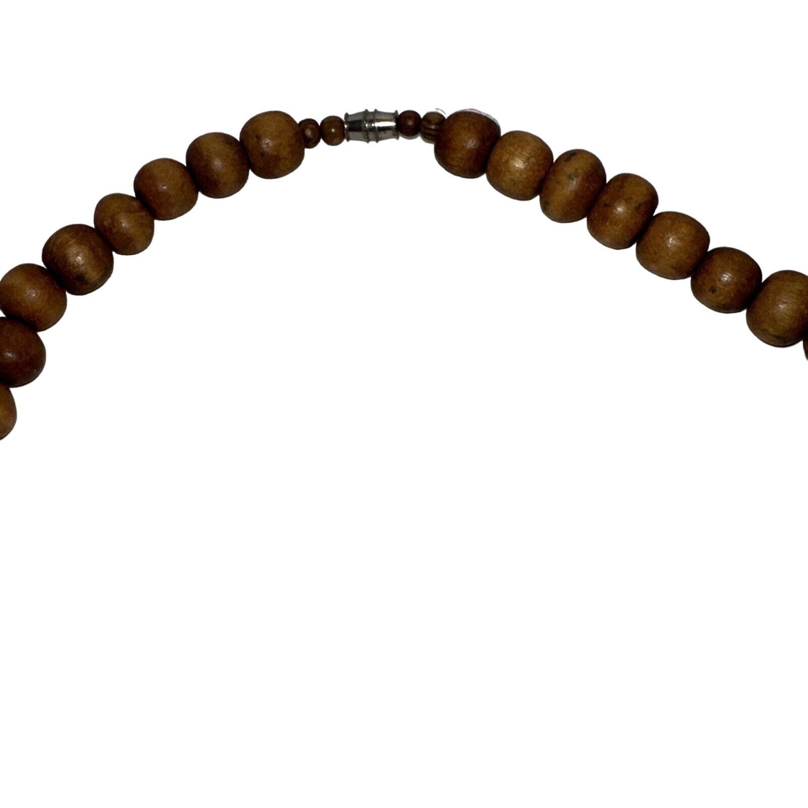 Handmade African Safari Chunky Wooden Necklace Carved Elephants Lions Size ONE SIZE - 5 Thumbnail