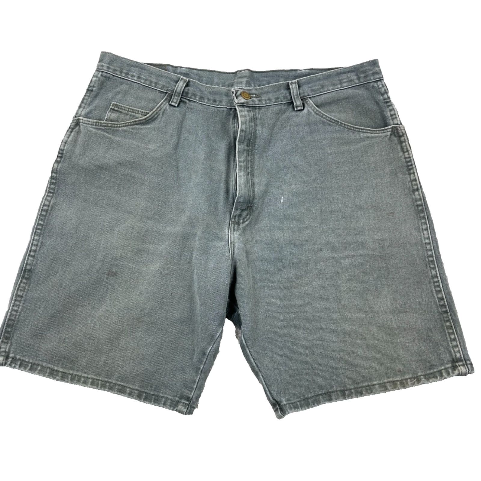 Wrangler VINTAGE Wrangler Shorts Men 38 Denim Green Baggy Jorts Distressed 90s Hip Hop Rockabilly Workwear Bermuda Casual Travel Size US 38 / EU 54 - 2 Thumbnail