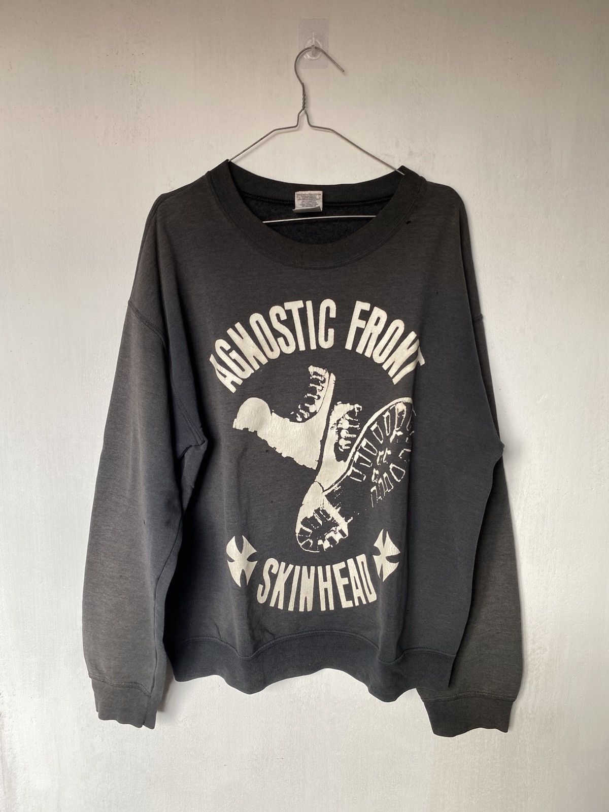 Band Tees × Vintage 00s Agnostic Front Skinhead Sweatshirt Size US M / EU 48-50 / 2 - 2 Thumbnail