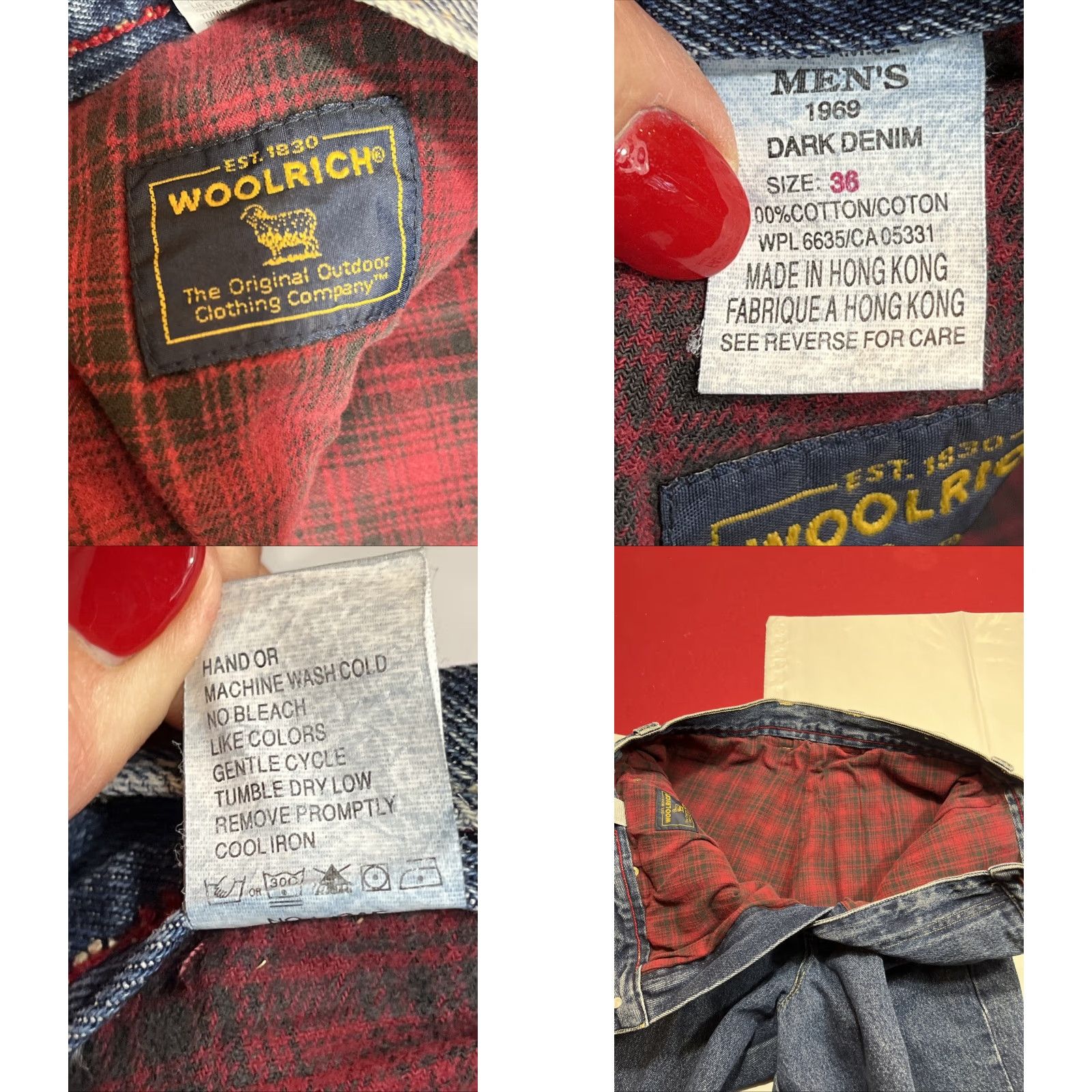 Vintage VINTAGE Woolrich Red Flannel Lined BLUE JEANS 36/34 MENS Denim Relaxed Fit Outdoor WORK Size US 36 / EU 52 - 8 Thumbnail