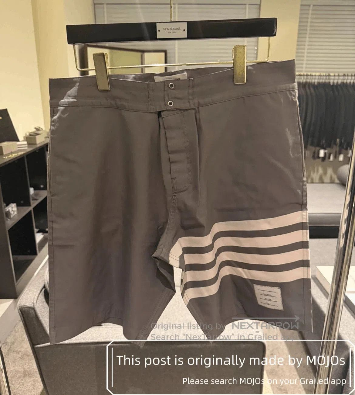 Thom Browne Sz 2 Thom Browne White Stripe Beach Shorts. Size US 32 / EU 48 - 1 Thumbnail