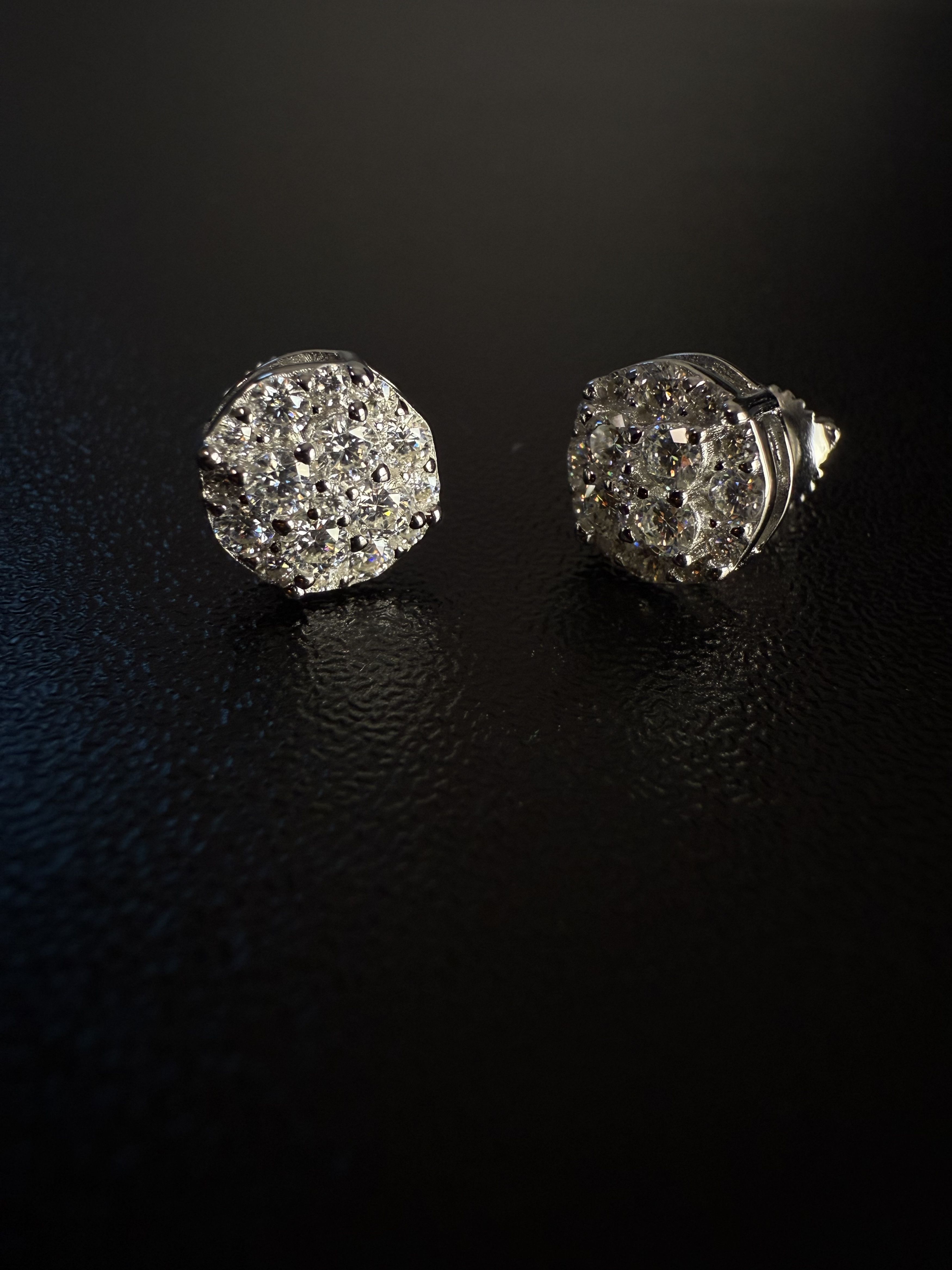 Other Silver Half Snowball's Moissanite Mens Earrings Size ONE SIZE - 9 Thumbnail
