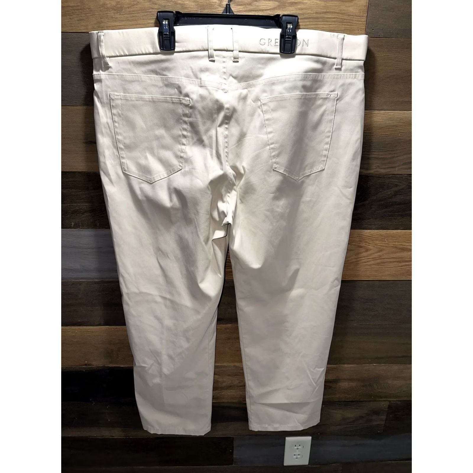 Vintage Greyson Golf Pants Mens 38x27 Beige Hemmed Regular Fit Size US 38 / EU 54 - 6 Thumbnail