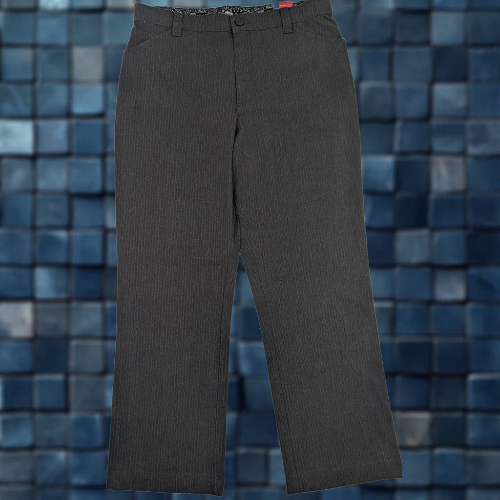 Lee Lee Gray Pinstripe Comfort Waist Bootcut Pants Women 18M (36x32) Cotton NWT Size 40" / US 18 - 1 Thumbnail