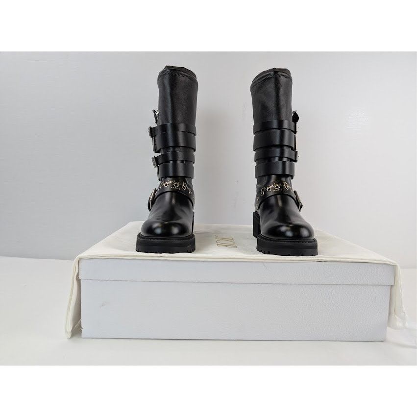 Dior o1rshd1 Christian Zip Detailed Buckled Boots in Black Size US 10 / IT 40 - 19 Thumbnail