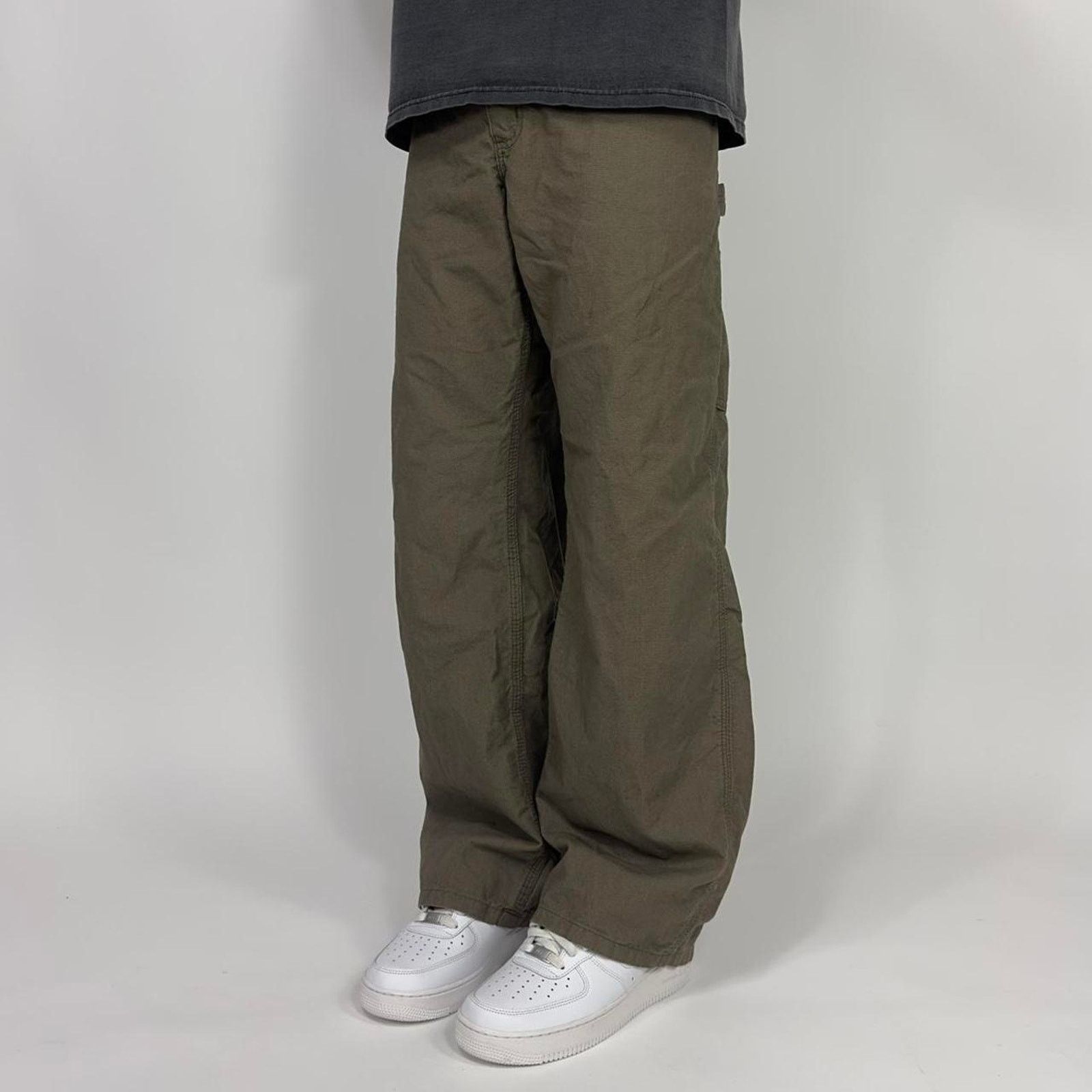 Carhartt × Carhartt Wip Baggy Carhartt Tonal Brown Carpenter Denim Streetwear Pants Size US 38 / EU 54 - 2 Thumbnail
