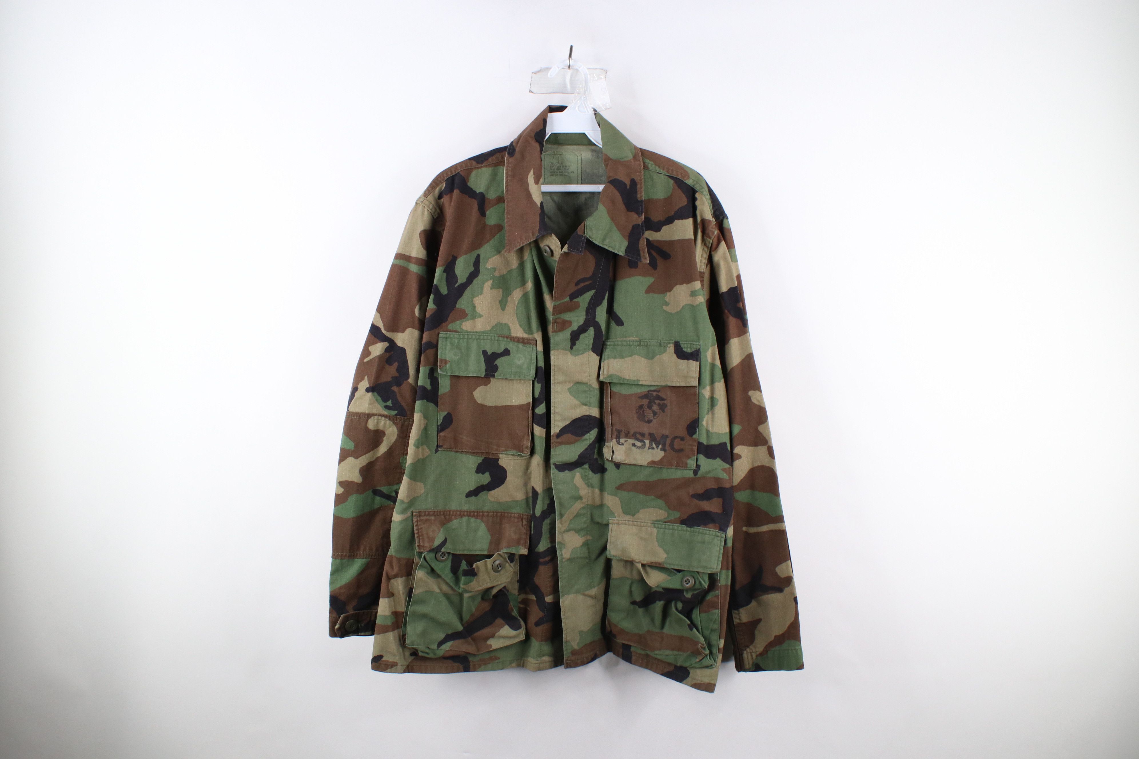 Vintage 80s USMC Marines Woodland Camouflage Combat Jacket