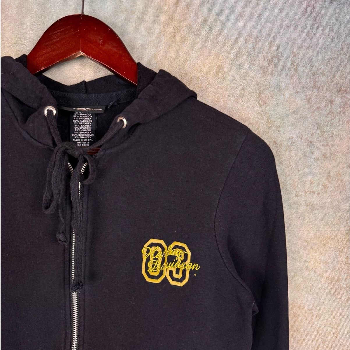 Harley Davidson × Vintage VTG Y2K Harley Davidson Gemstone Hoodie Sweatshirt Black Size S / US 4 / IT 40 - 6 Thumbnail