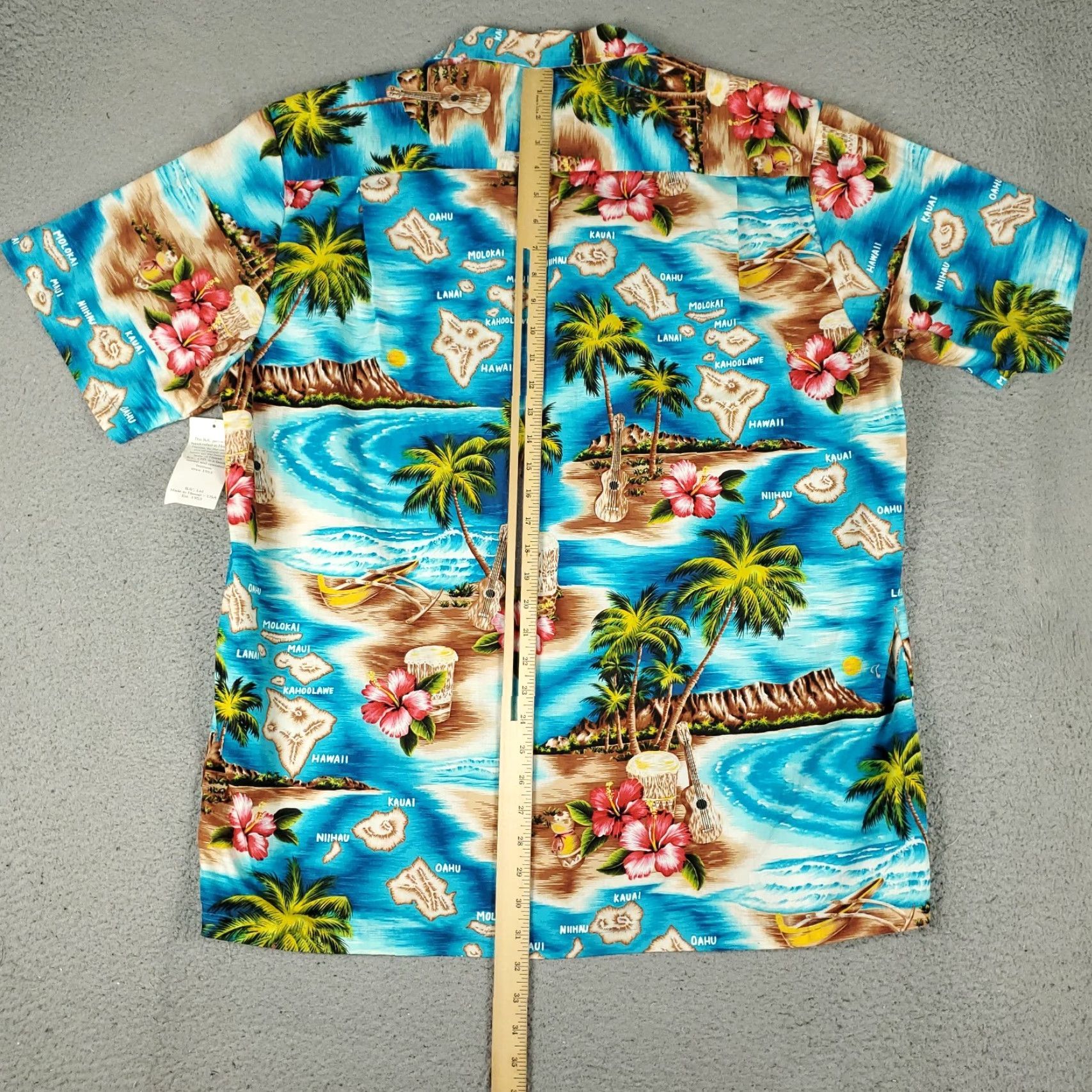 Vintage RJC Shirt Mens XL Blue Tropical Hawaiian Button Up Short Sleeve, Shirt, Button-Up, RJC, Blue, Tropical, Hawaii, Short Sleeve, Men's, XL Size US XL / EU 56 / 4 - 3 Thumbnail