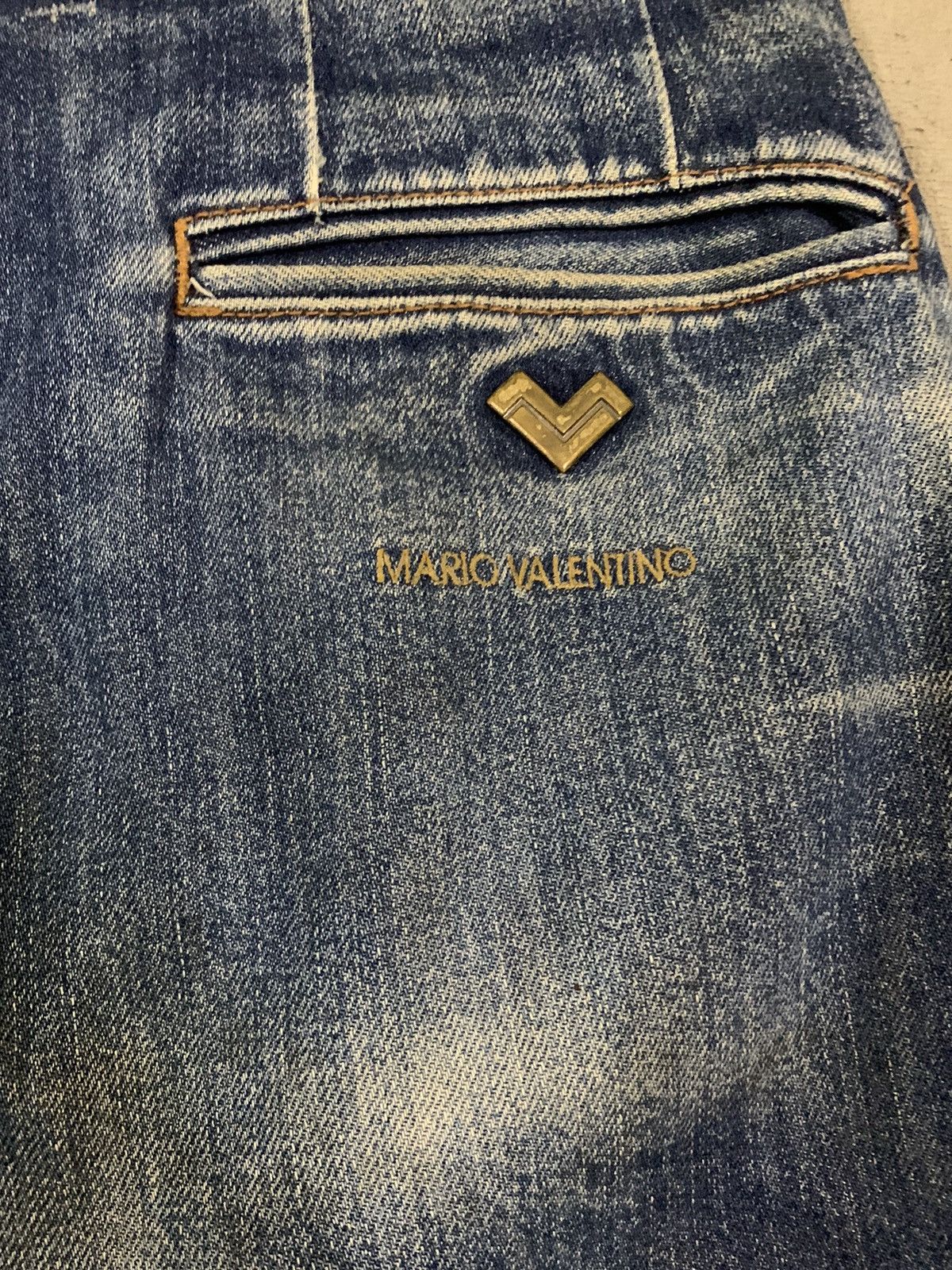 Valentino Vintage Mario Valentino Mud Washed Baggy Distressed Jeans Size US 32 / EU 48 - 11 Thumbnail