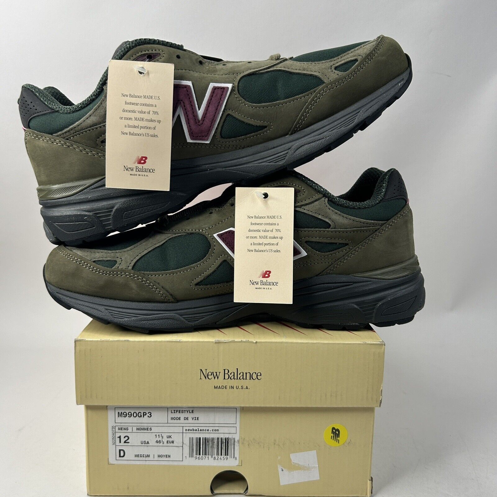 New Balance New Balance X Teddy Saints 990v3 “Green Purple” 2024 Size US 12 / EU 45 - 3 Thumbnail