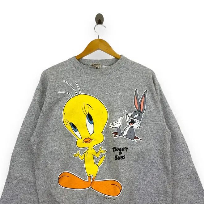 Warner Bros Vintage 1994 LOONEY TUNES Tweety & Bugs Cartoon Size M / US 6-8 / IT 42-44 - 2 Thumbnail