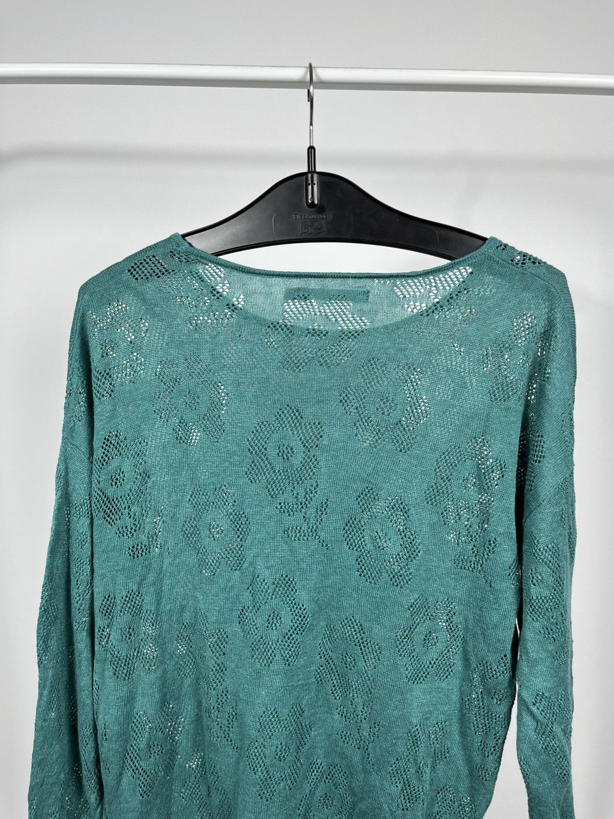 Gudrun Sjoden Gudrun Sjoden Green Knit Lace Long Sleeve Top Size S Size S / US 4 / IT 40 - 10 Thumbnail