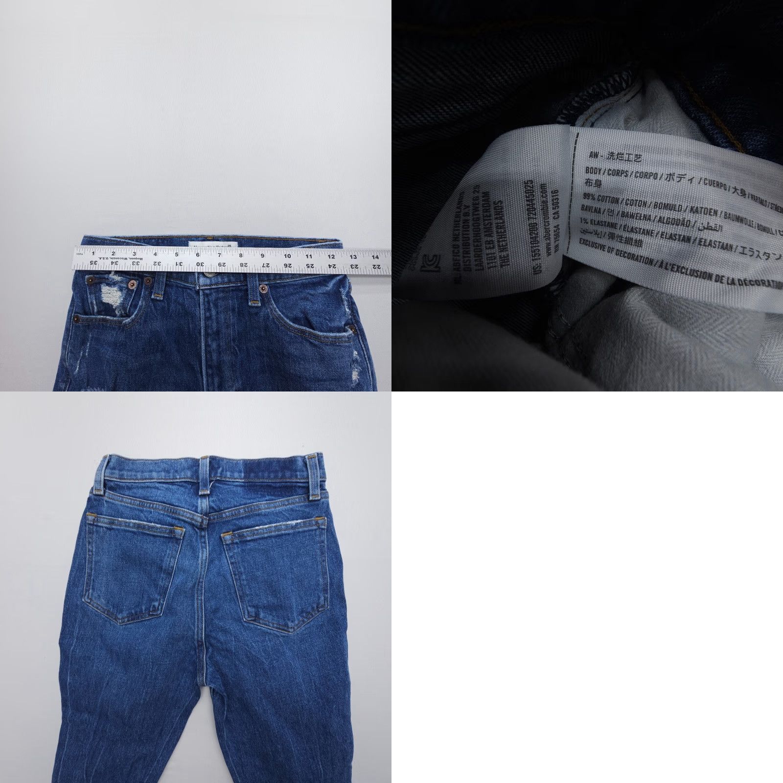Abercrombie & Fitch VINTAGE Abercrombie & Fitch Jeans Shap Skinny High Rise 0 (25) Denim Distressed 90s Womens Size 25" / US 0 / IT 36 - 8 Thumbnail