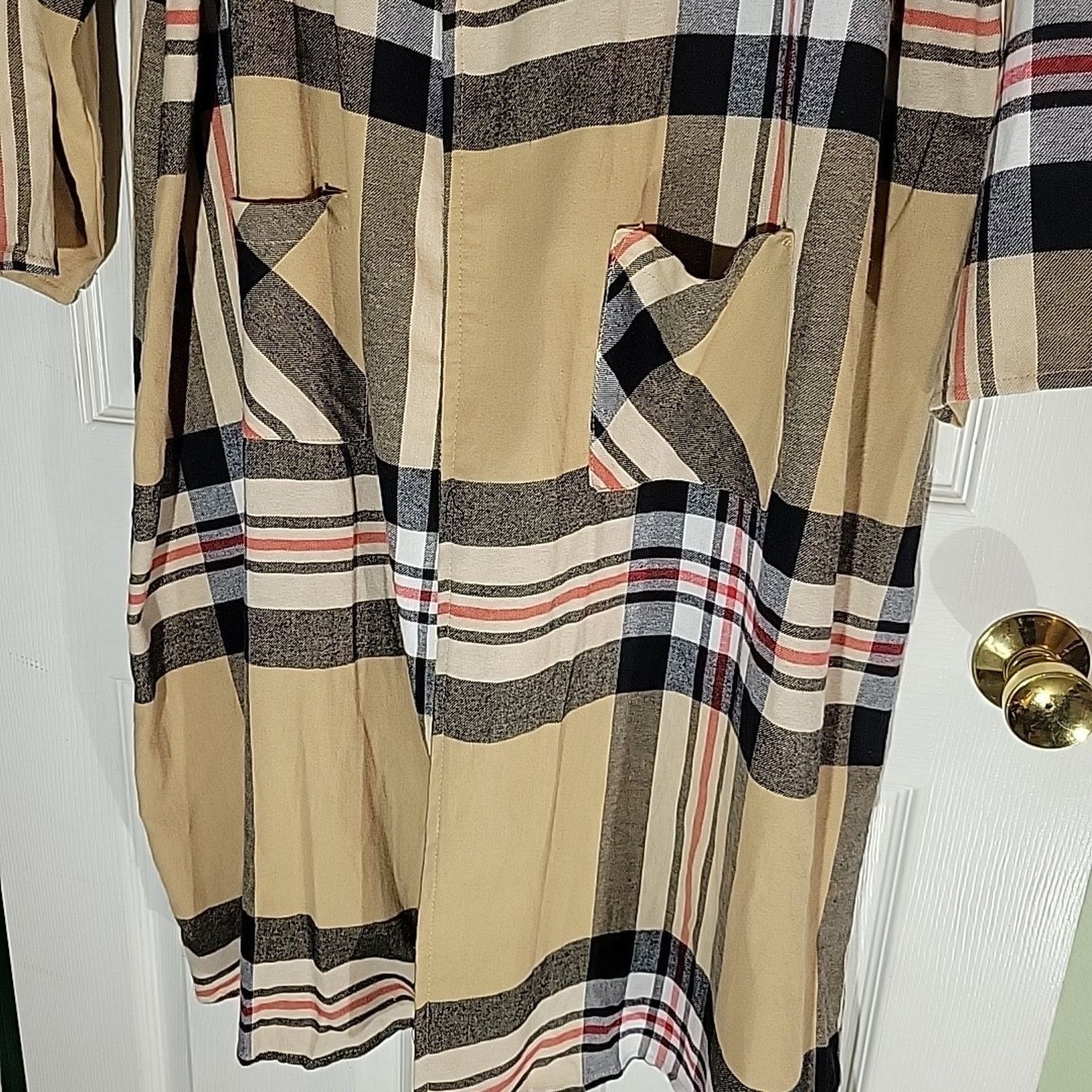 New Look Boho Western Plaid Flannel Shacket Maxi Duster 2x Designer Size XXL / US 16-18 / IT 52-54 - 8 Thumbnail