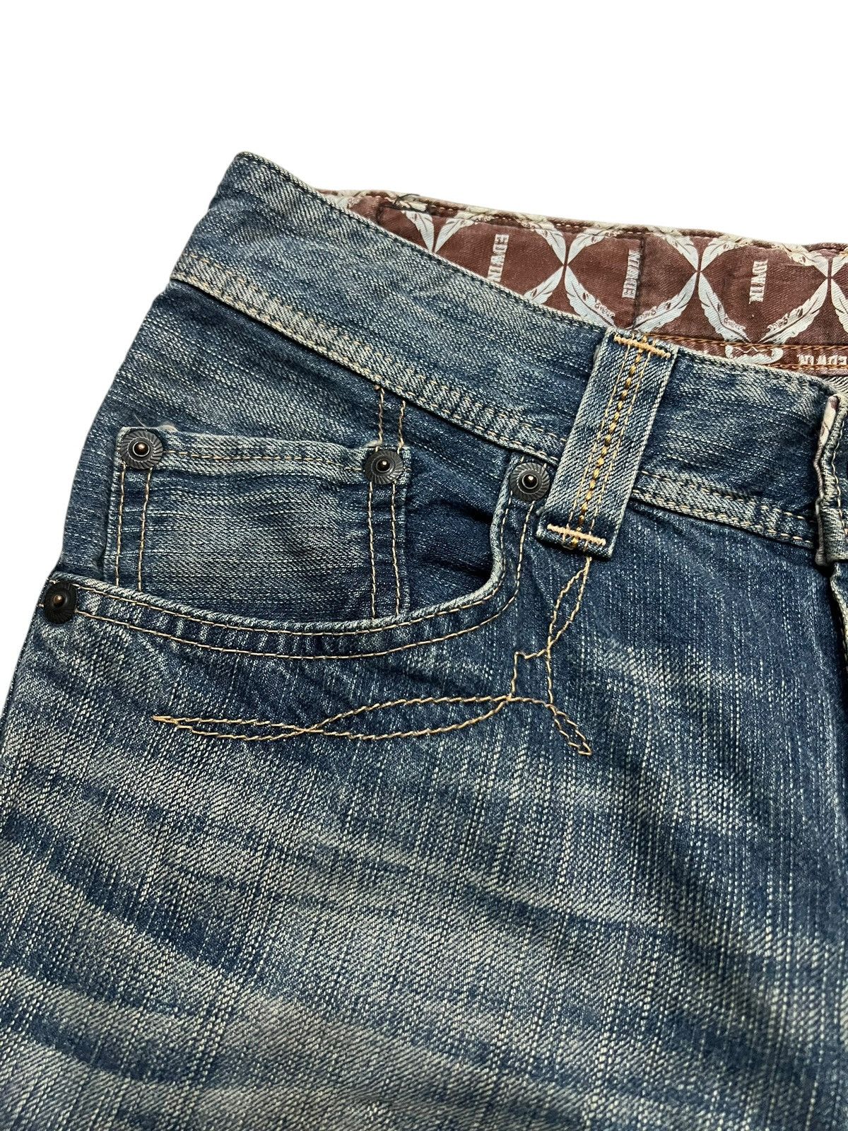Edwin 💥Flare💥Vintage Edwin XV Mud Wash Clawmark Jean Very Rare Size US 32 / EU 48 - 8 Thumbnail
