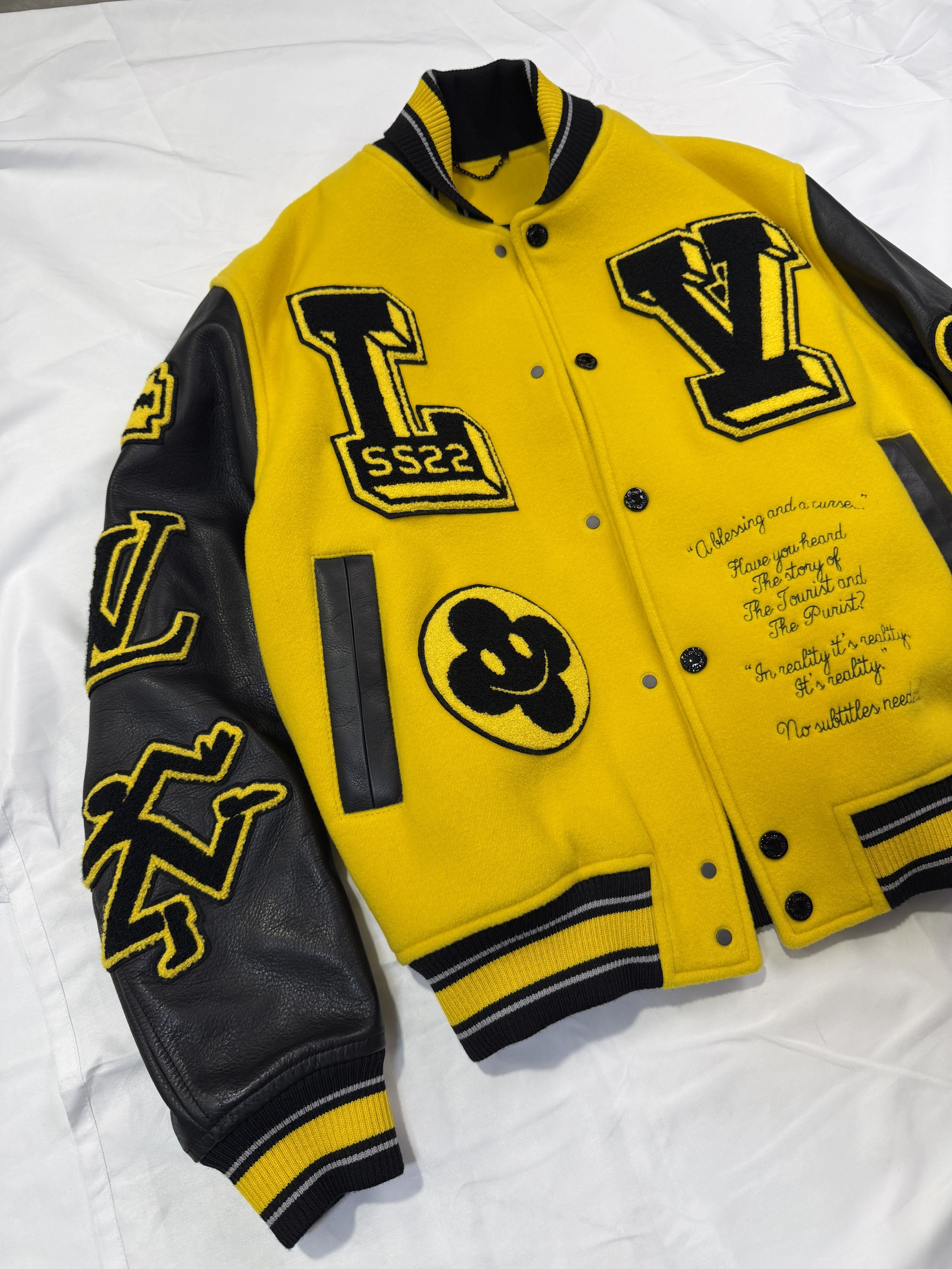 Louis Vuitton Louis Vuitton Virgil Leather Wool Embroidered Jacket Size US L / EU 52-54 / 3 - 2 Thumbnail