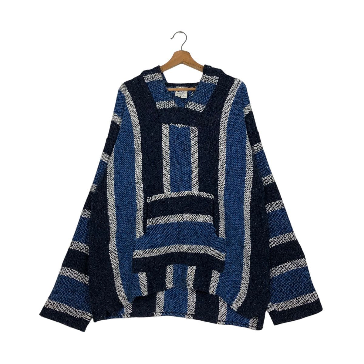 Japanese Brand 🔥VINTAGE BAJA HOODIE STRIPED DESIGN WOOL MEXICO FABRIC Size US XL / EU 56 / 4 - 15 Thumbnail