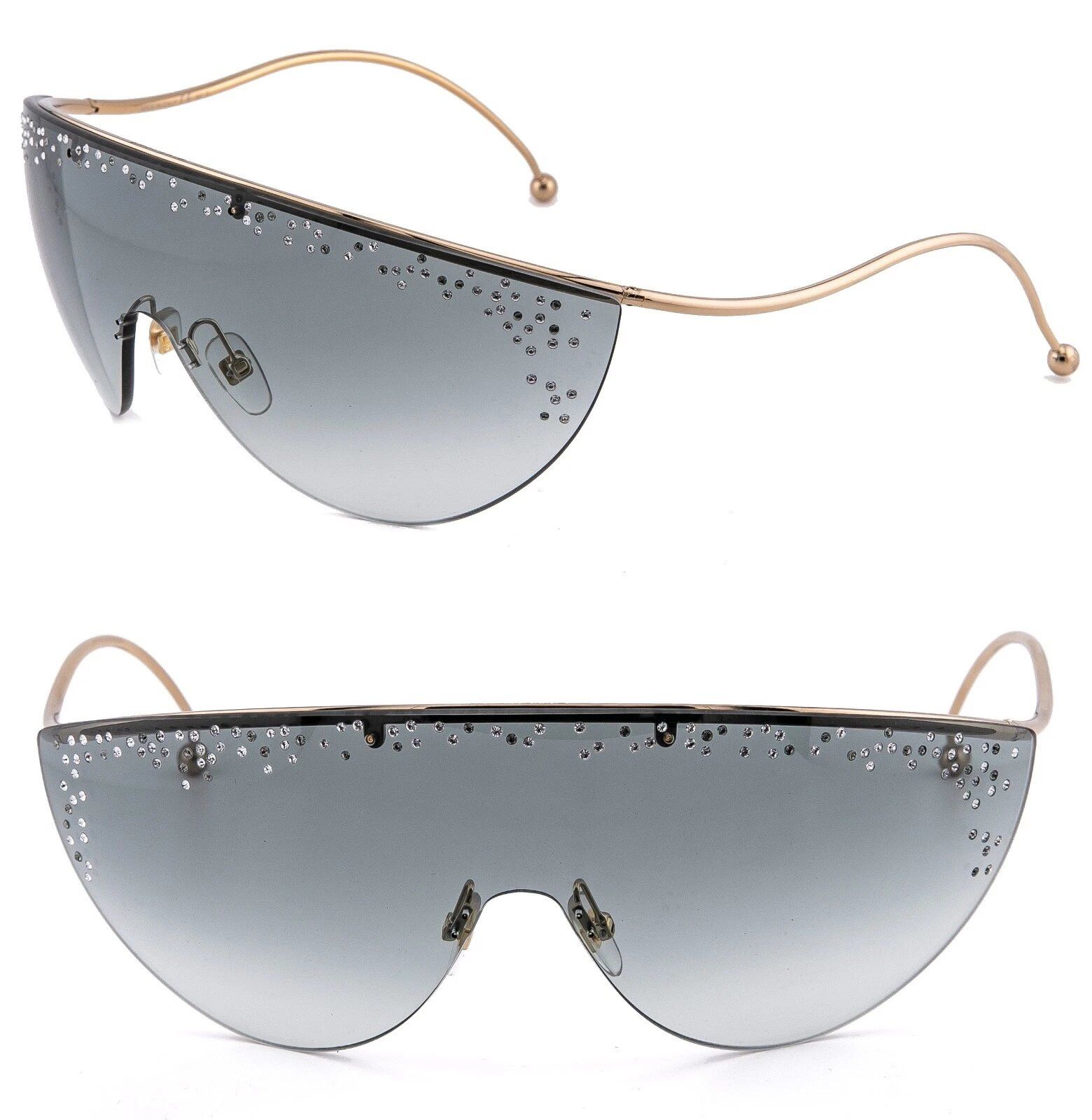 Givenchy GIVENCHY GV7152s Ariana 7152 Gold Gray Crystal Mask Runway Size ONE SIZE - 1 Thumbnail