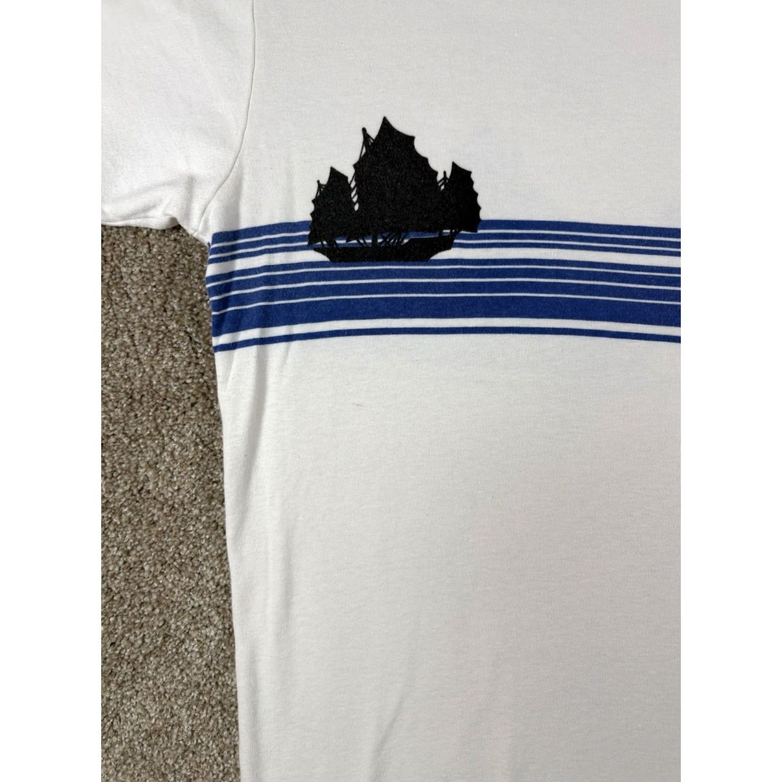 Vintage VINTAGE Dim Sum T-Shirt Mens L White 90s Stitch AOP Tee Short Sleeve Round Neck Gross Stitch Single Stitch Pattern Solid 90s Retro Hong Kong Mens Size US L / EU 52-54 / 3 - 7 Thumbnail