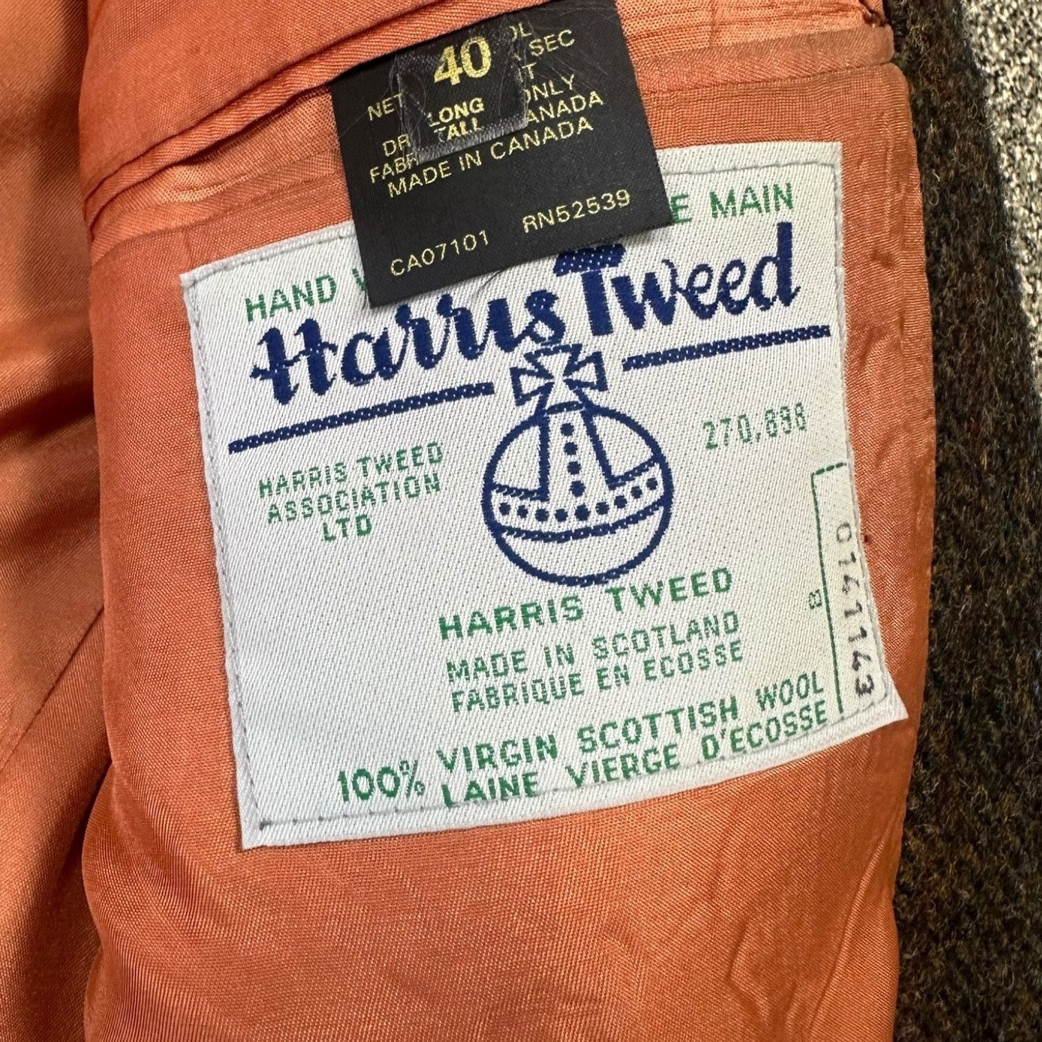 Harris Tweed Harris Tweed Blazer 40L Green Multi Color Sport Coat Size 40L - 4 Thumbnail