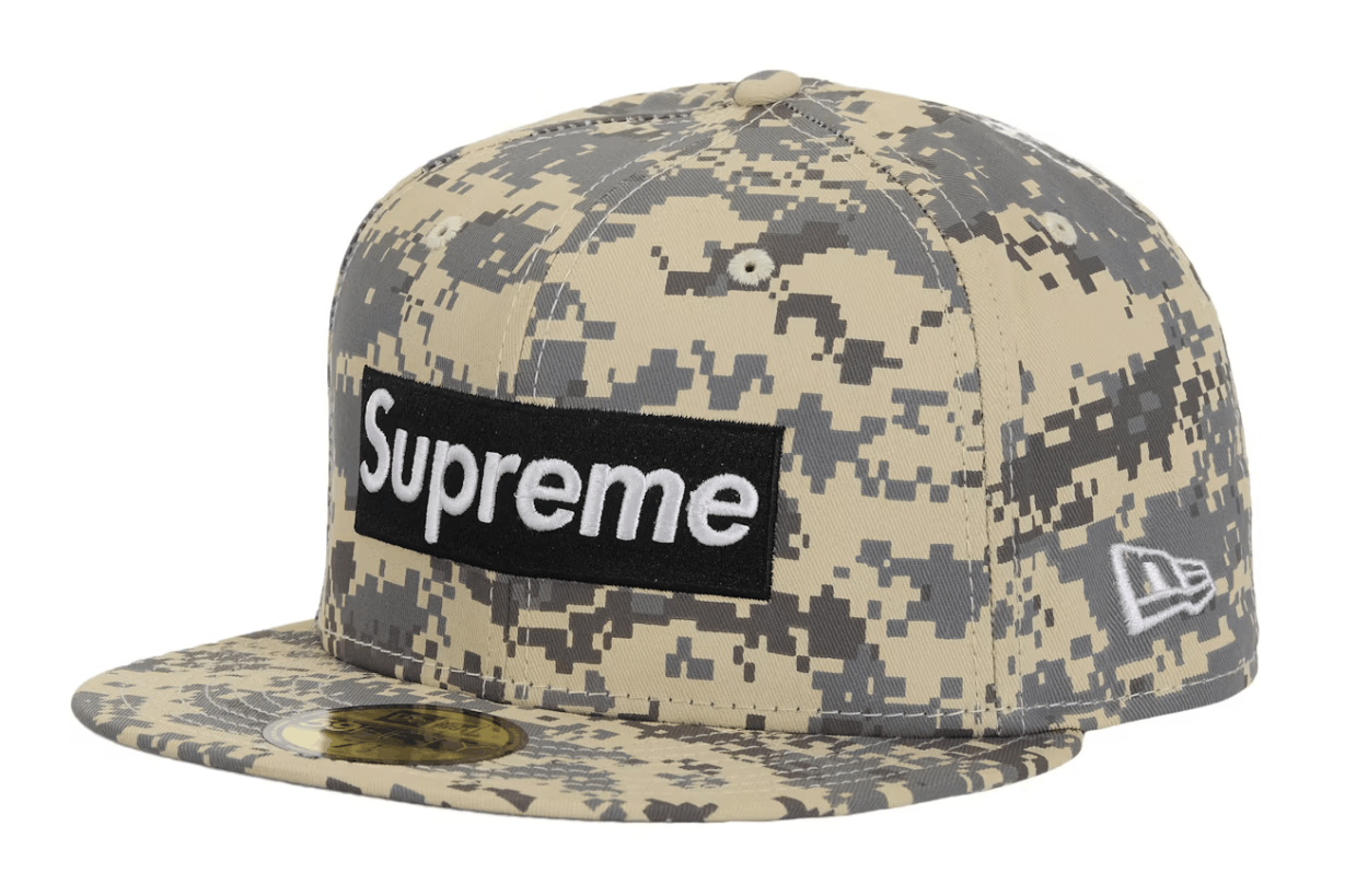 Supreme MLB Teams Box Logo New Era 59Fifty Cap Camo 7 1/2