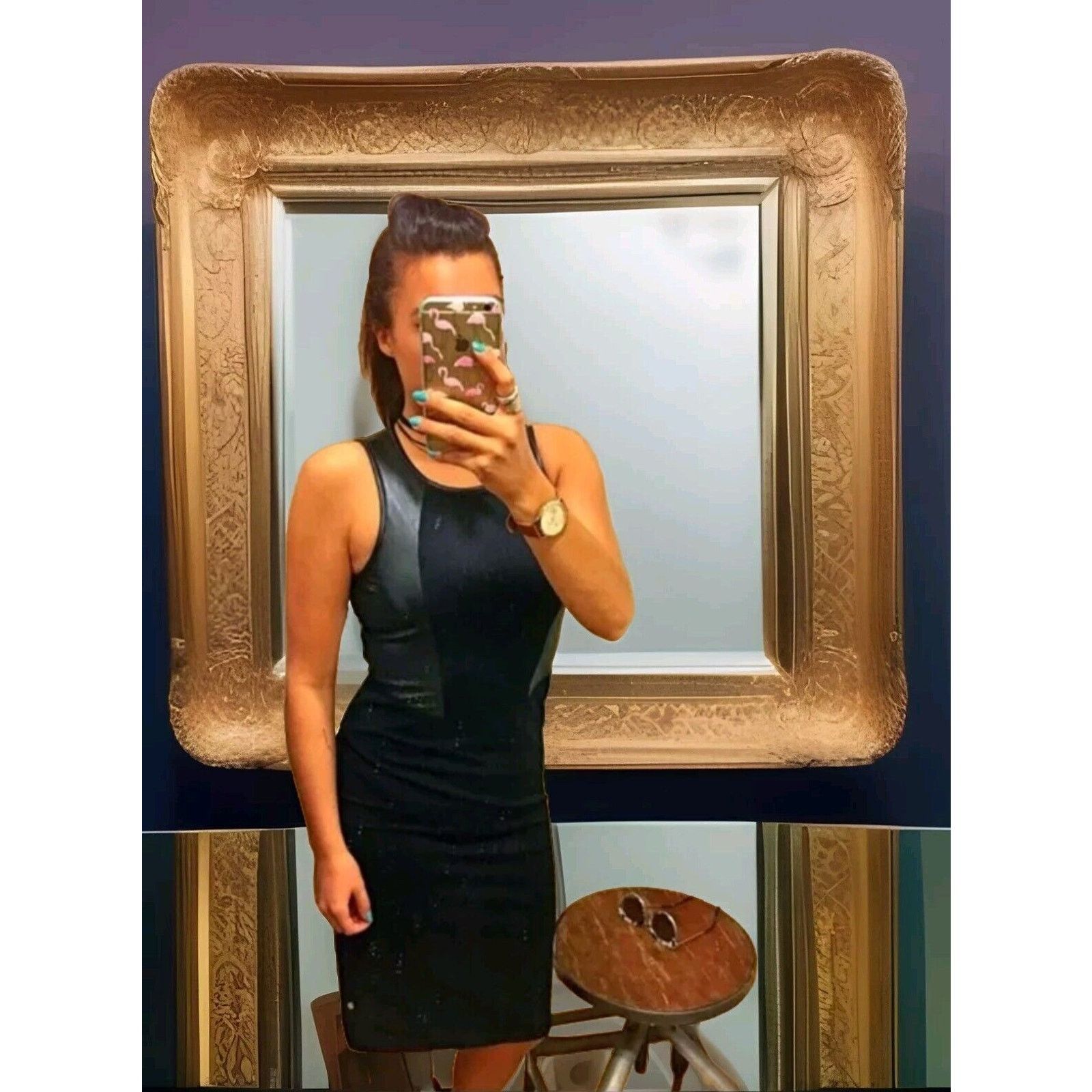 Athleta Athleta XS Night On The Town Ponte Dress Black Faux Vegan Size XS / US 0-2 / IT 36-38 - 11 Thumbnail
