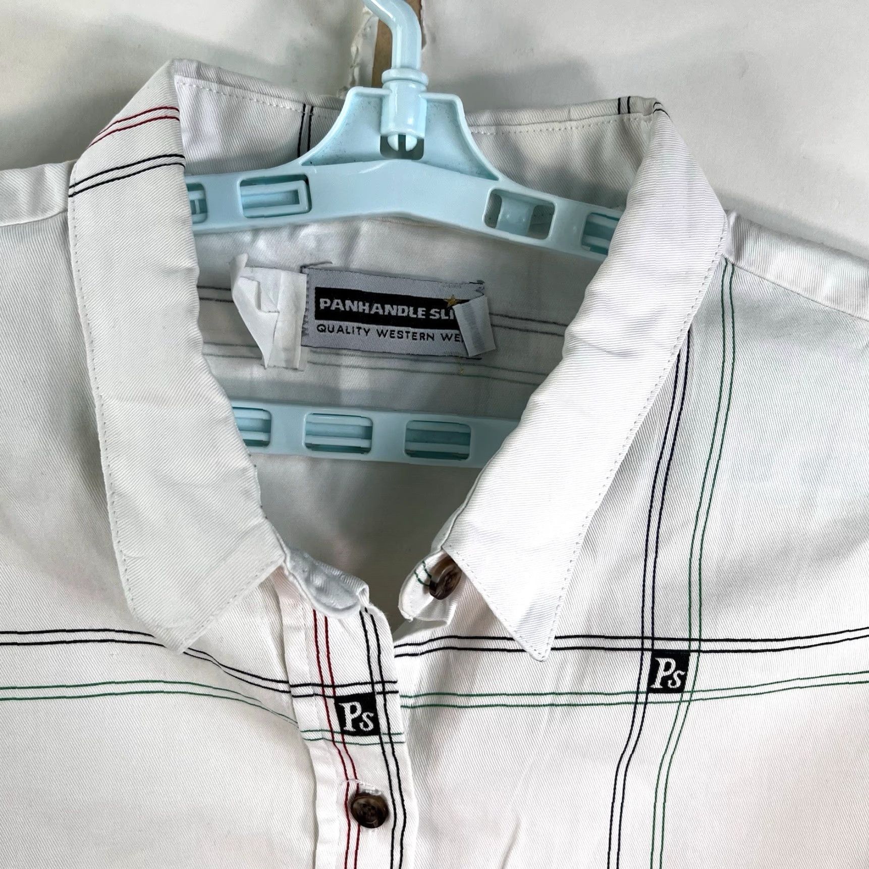 Vintage VINTAGE Panhandle Slim Western Checked Button-Up Shirt Womens XL White Size XL / US 12-14 / IT 48-50 - 3 Thumbnail