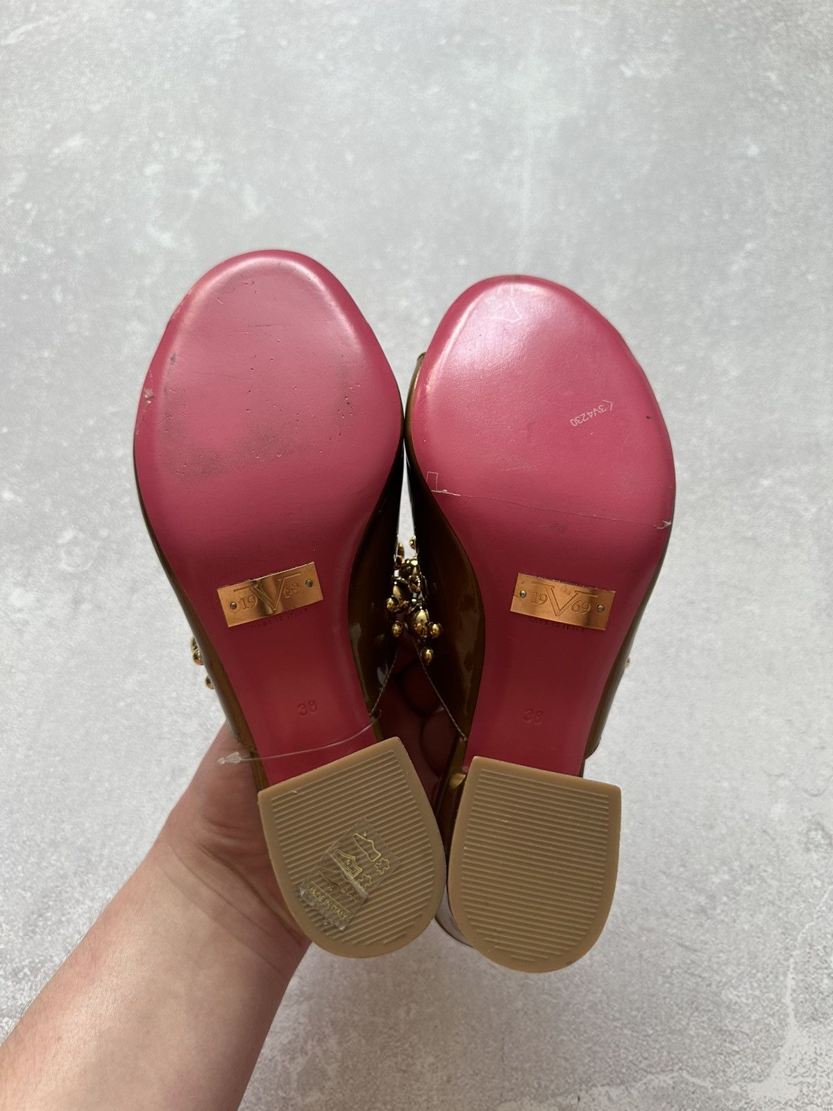 Versace versace 1969 shoes women platform gold size 38 made in Italy Size US 8 / IT 38 - 5 Thumbnail