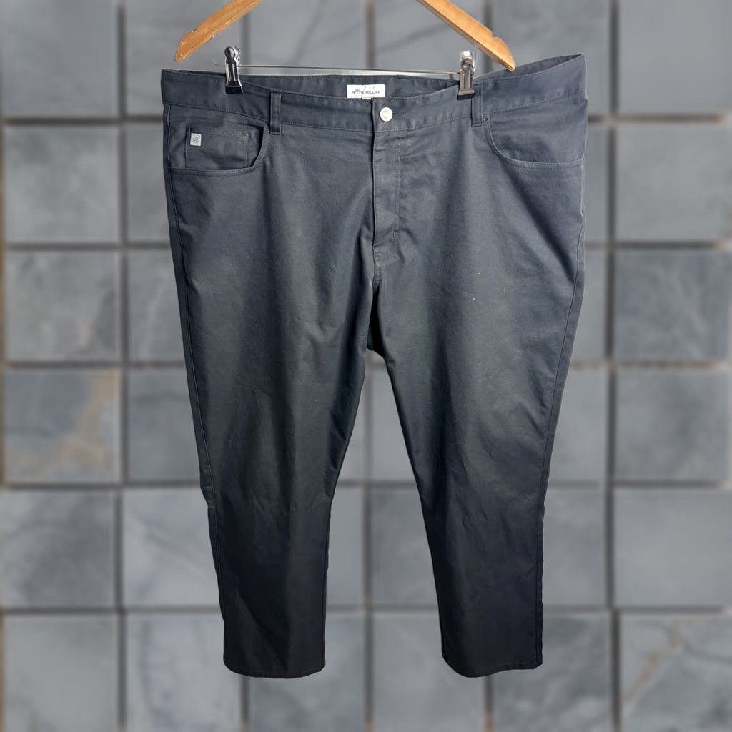 Peter Millar Peter Millar EB66 Pants Mens 42x32 Black Chino 5-Pocket Flat Front Golf Casual Modern Straight Leg Size US 42 / EU 58 - 1 Thumbnail