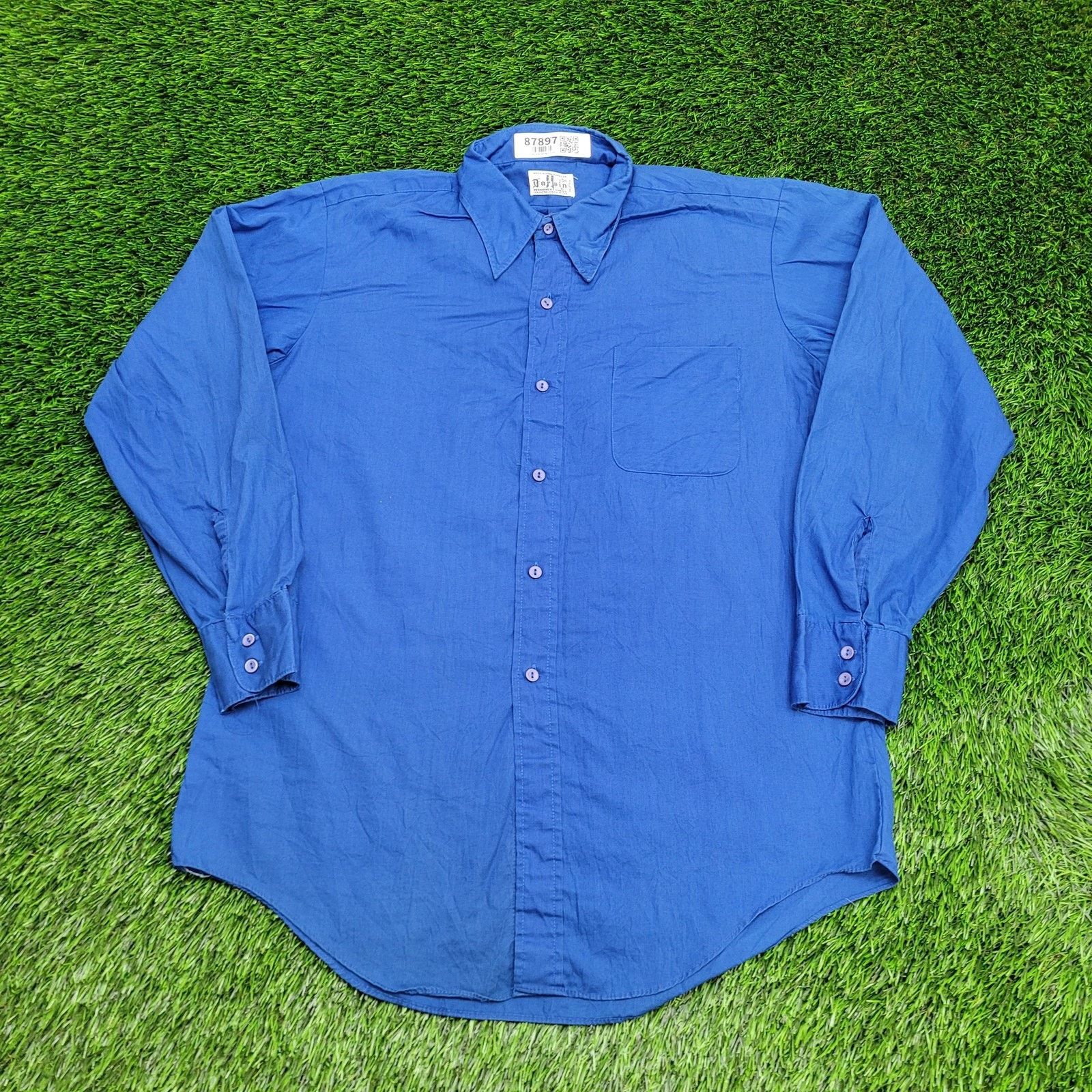 Other VTG 90s MOD Darwin Hippie Shirt Large 16.5 23x31 Baggy Blue Size US L / EU 52-54 / 3 - 1 Thumbnail