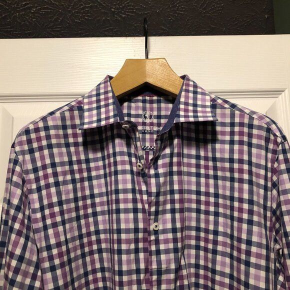 BUGATCHI bugatchi men's 100%cotton casual shirt size: 17 1/2(36-37) Size US XL / EU 56 / 4 - 2 Thumbnail