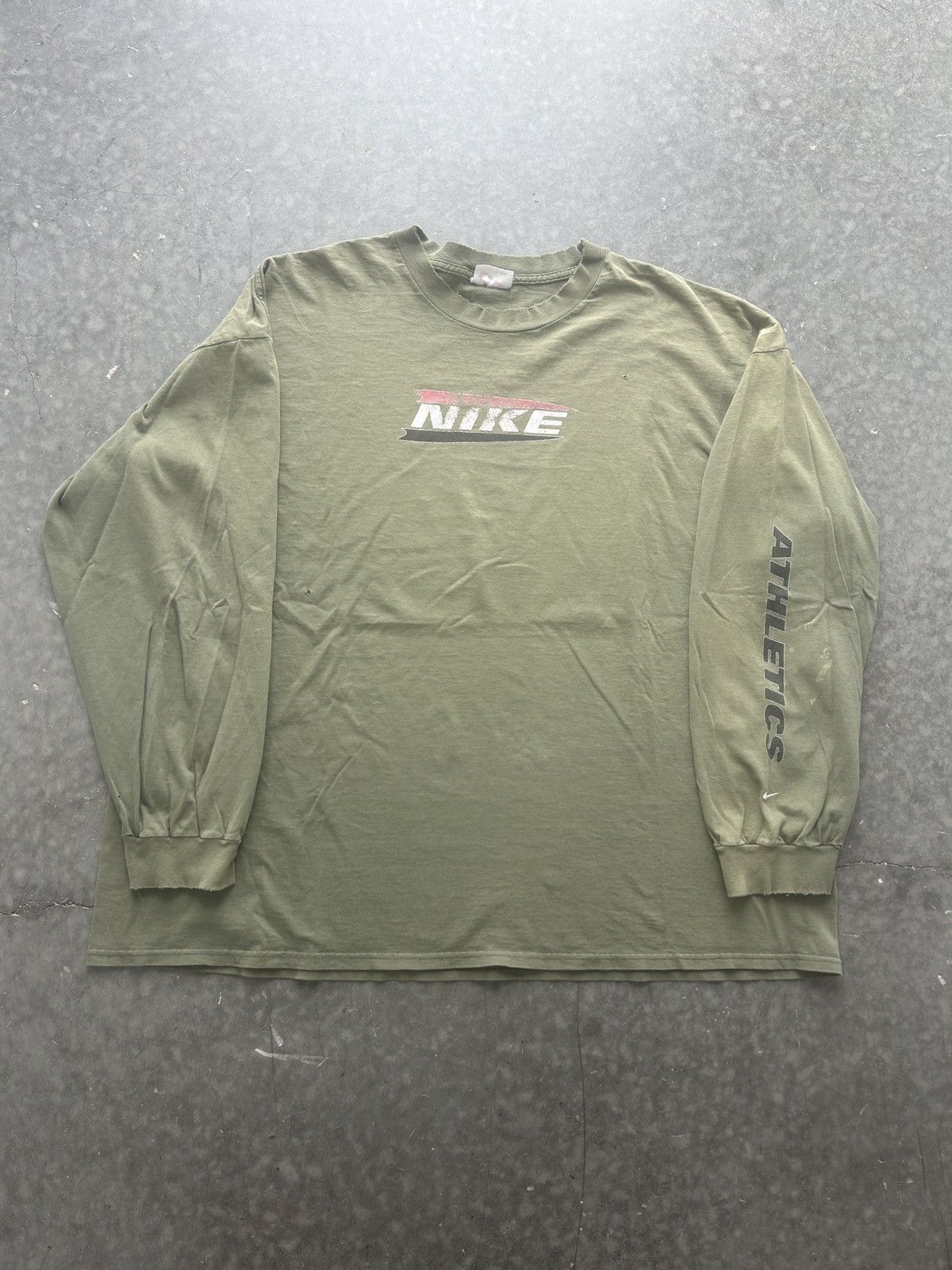 Nike × Vintage Vintage 90s Nike Spellout Graphic Tee Distressed Size US XXL / EU 58 / 5 - 1 Thumbnail