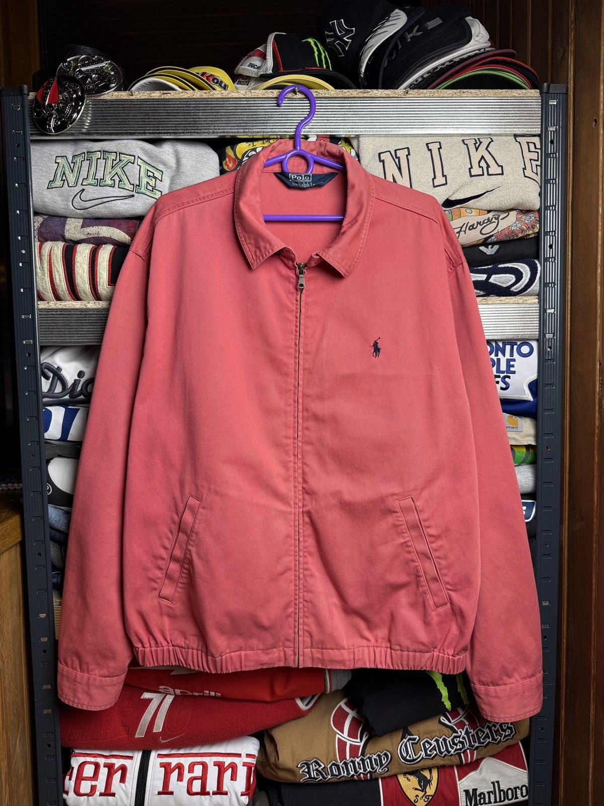 Polo Ralph Lauren × Vintage Vintage Polo Ralph Lauren Bomber Jacket Pink Size US L / EU 52-54 / 3 - 1 Thumbnail