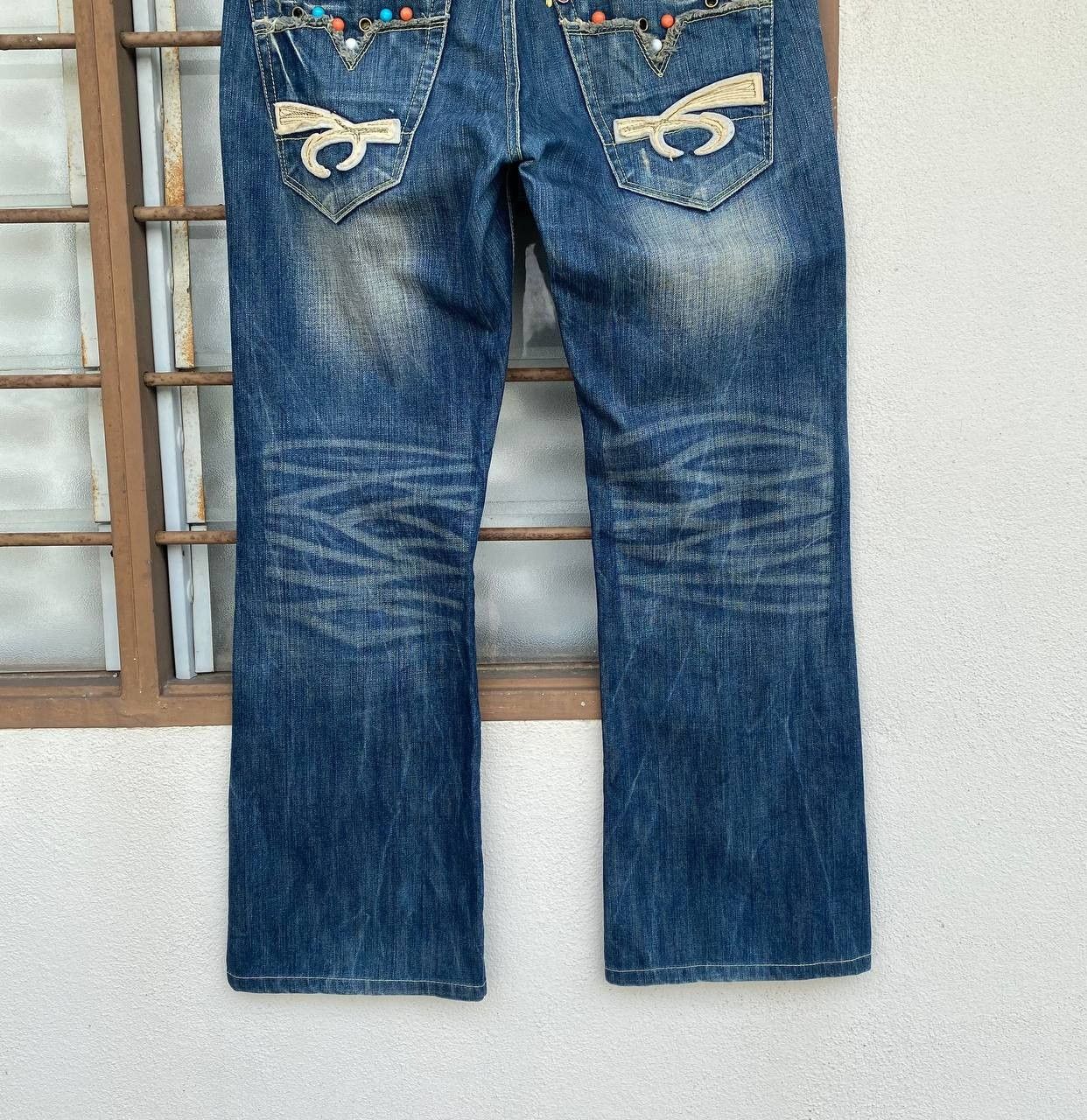 Japanese Brand × Le Grande Bleu (L.G.B.) × Tornado Mart A BEAUTIFUL FLARE DENIM RED PEPPER GOLD LABEL EAGLE WING Size US 31 - 4 Thumbnail