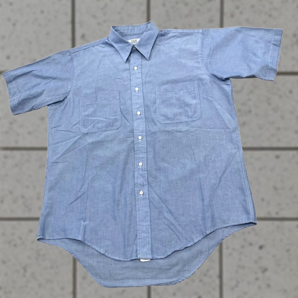Arrow VINTAGE Arrow Dover Shirt Men 16 Tall Blue Button-Down Short Sleeve USA Made Striped 90s Oxford Casual Size US L / EU 52-54 / 3 - 1 Thumbnail