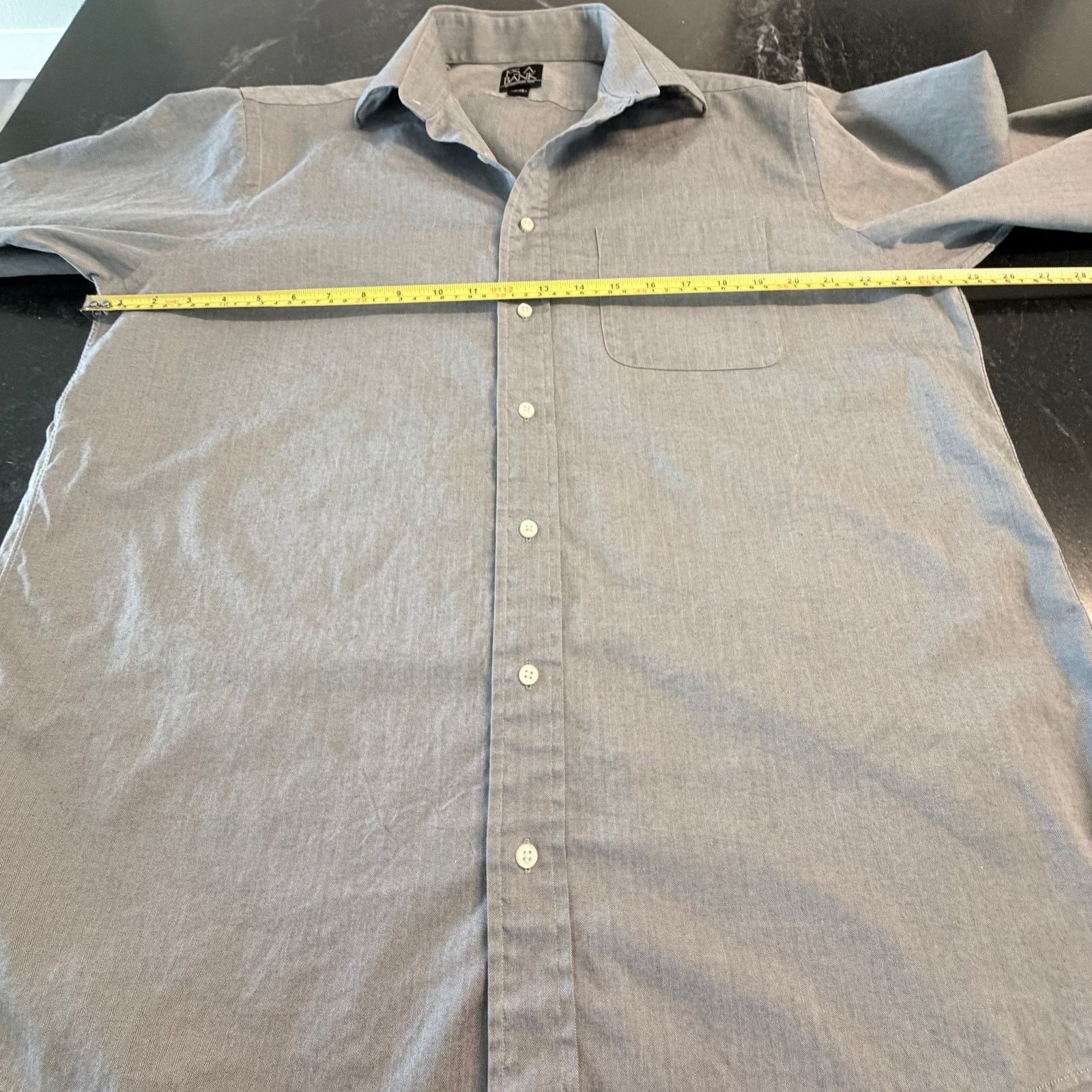 Jos. A. Bank PS A Bank Gray Herringbone Button Shirt Size US M / EU 48-50 / 2 - 6 Thumbnail