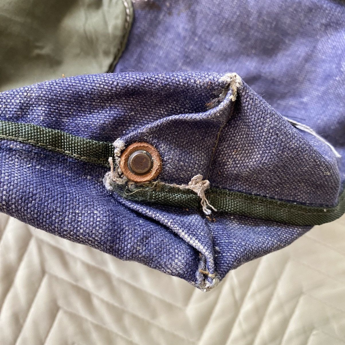 Japanese Brand Custom Made Denim Tote Bag– Vintage Patina Look Size ONE SIZE - 12 Thumbnail