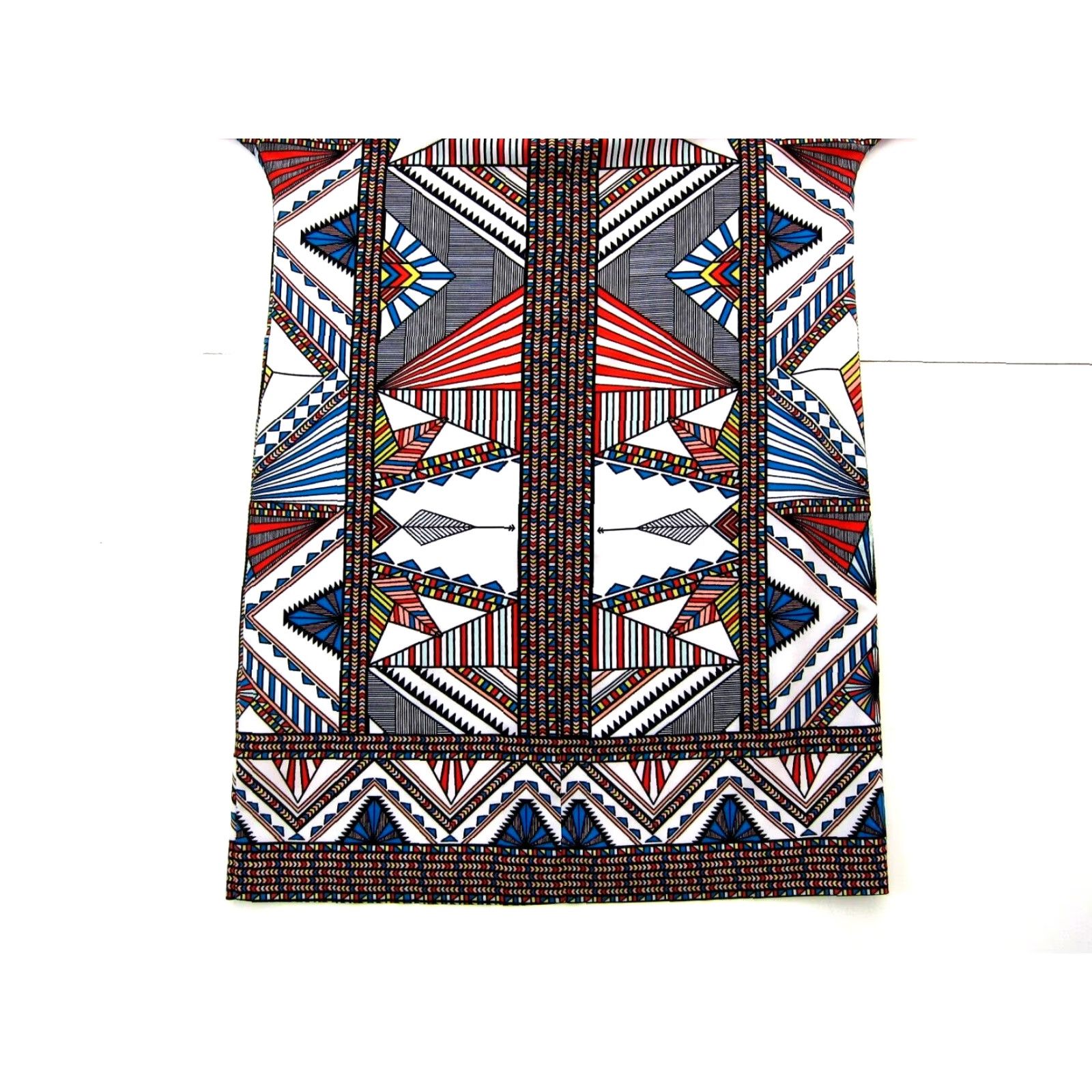 Vintage Gibson Latimer Red Geometric Stretch Midi Shift Dress M Size M / US 6-8 / IT 42-44 - 7 Thumbnail