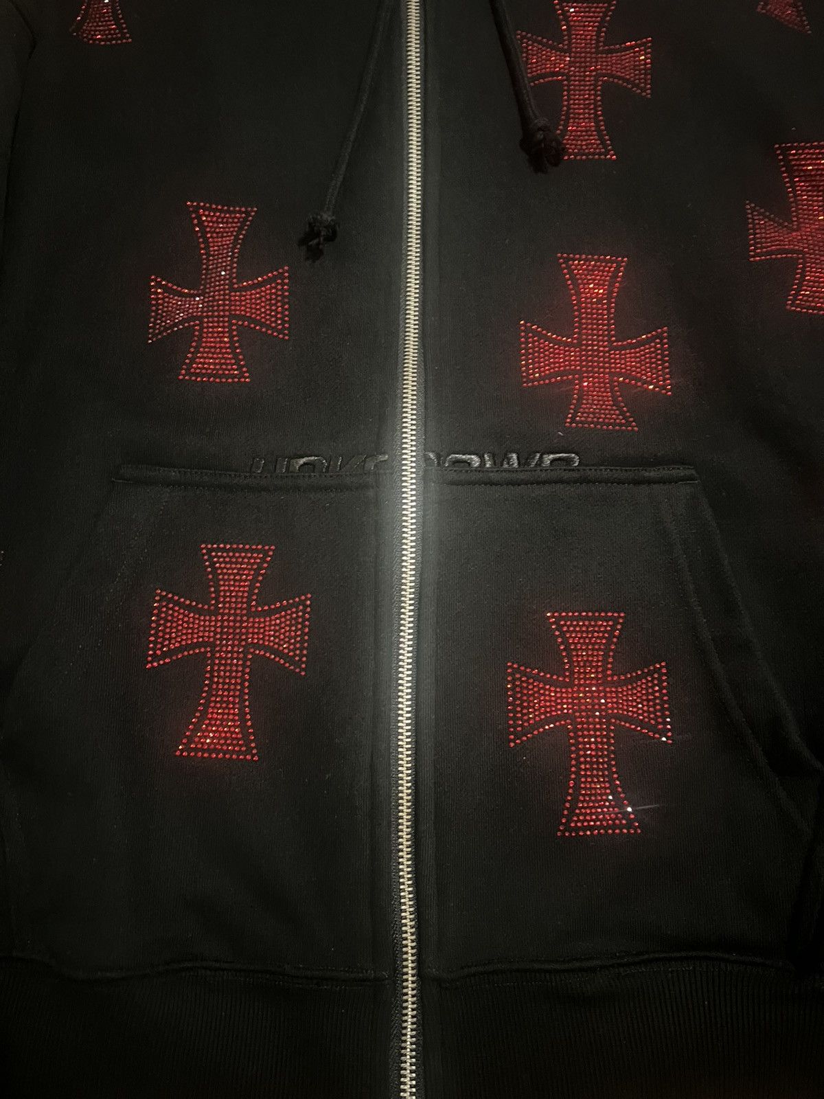 Unknown London Unknown London Black & Red Rhinestone Hoodie XS Size US S / EU 44-46 / 1 - 5 Thumbnail
