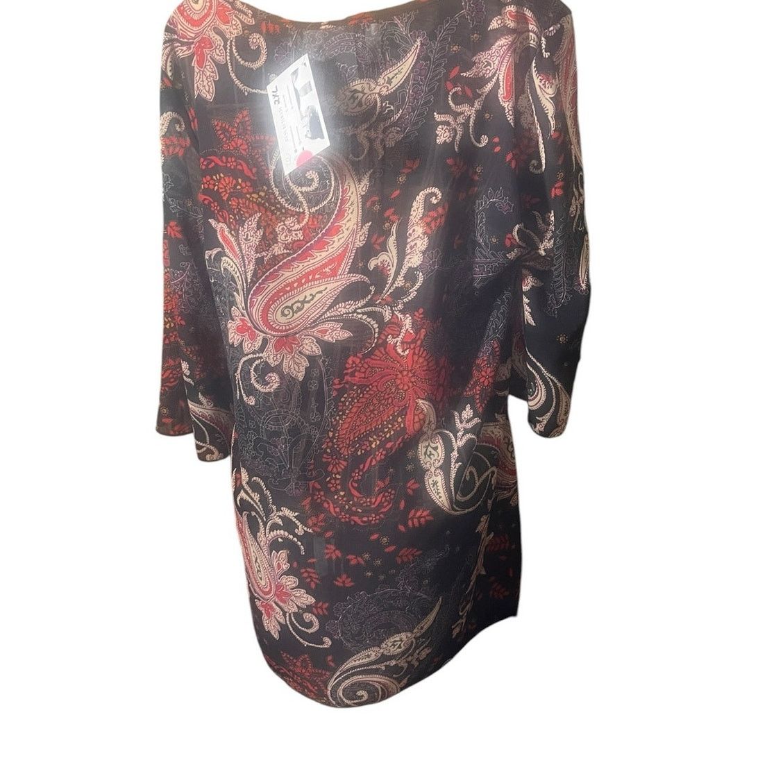 Other Sweet Candy Semi Sheer Paisley Blouse NWT Size 2X Size XXL / US 16-18 / IT 52-54 - 3 Thumbnail