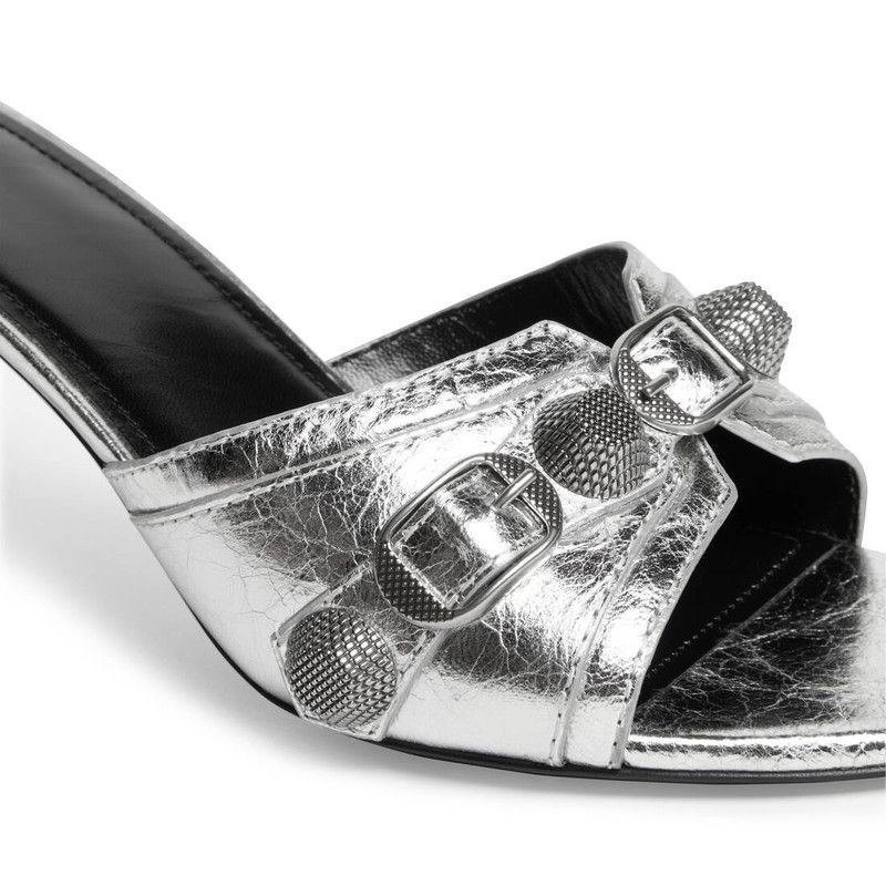 Balenciaga o1bcso1str0226 Cagole 70mm Sandals In Silver Size US 8.5 / IT 38.5 - 7 Thumbnail