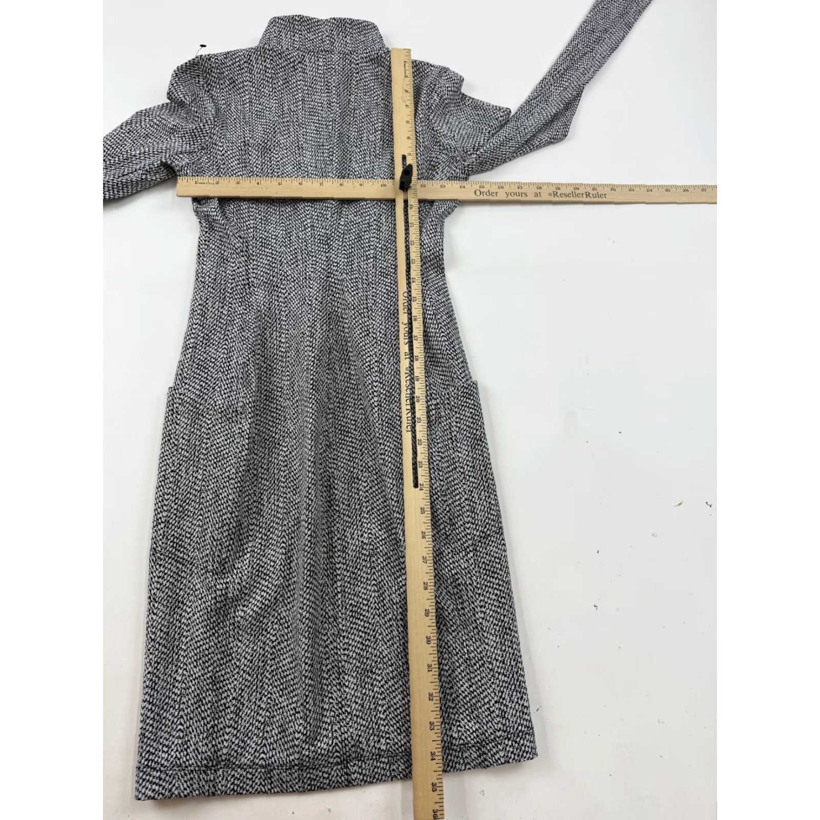 Athleta Athleta Sweater Dress Women XS Black Herringbone Mock Neck Textured Delancey Size XS / US 0-2 / IT 36-38 - 7 Thumbnail