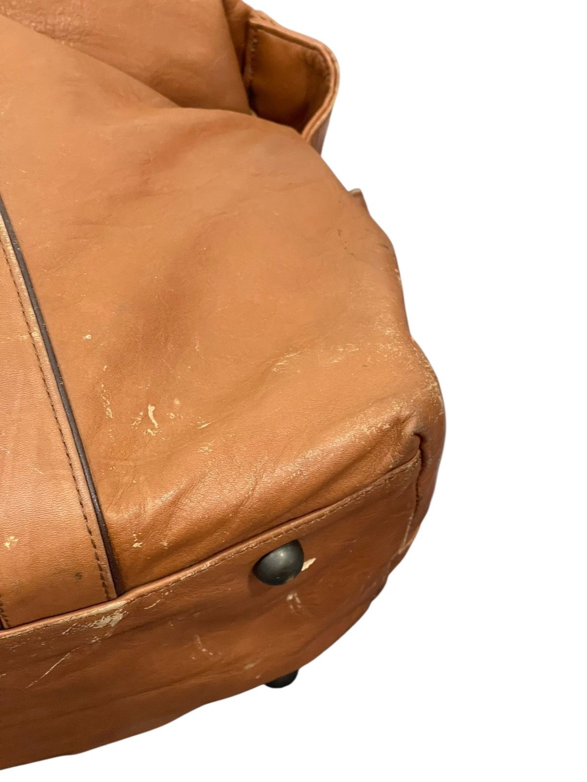 Leather Real Leather Patina Vtg Unknown Japan Duffle Travel Bag 9🟩 Size ONE SIZE - 9 Thumbnail
