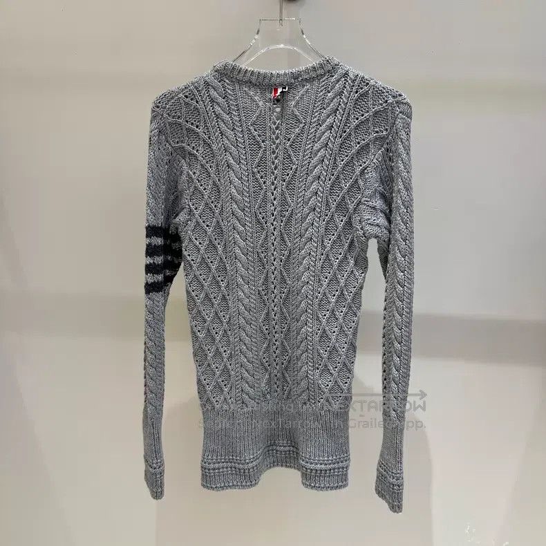 Thom Browne Thom Browne Herringbone Twill Classic Logo Wool Sweater Size XS / US 0-2 / IT 36-38 - 5 Thumbnail