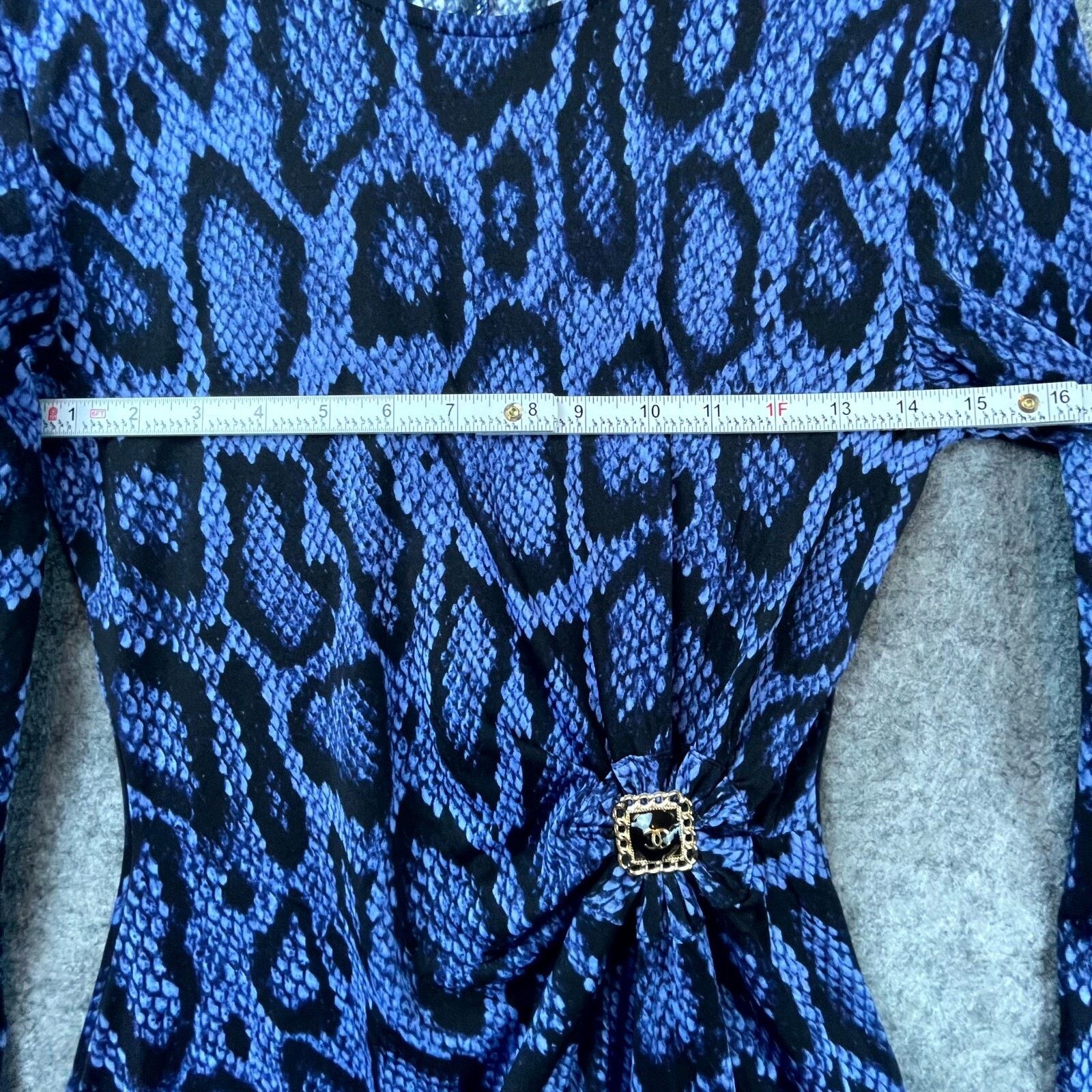 WeWoreWhat Danielle Bernstein Dress S Snakeskin CC Broach Mob Wife Glam Size S / US 4 / IT 40 - 6 Thumbnail