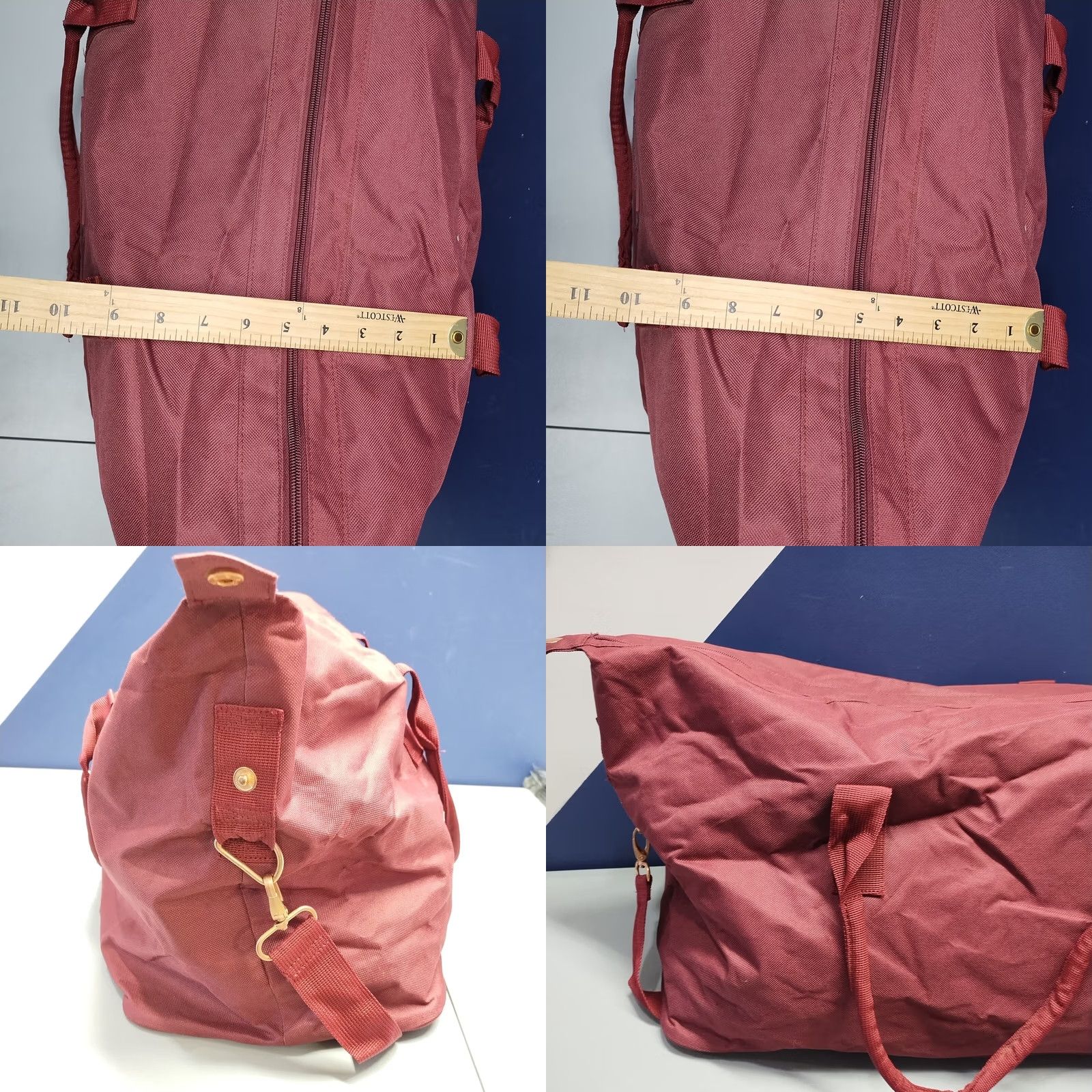 Vintage Kevin Murphy Stylist Duffle Bag Womens Burgundy Canvas Dual Top Handle KMuc2046 Size L / US 10 / IT 46 - 9 Thumbnail
